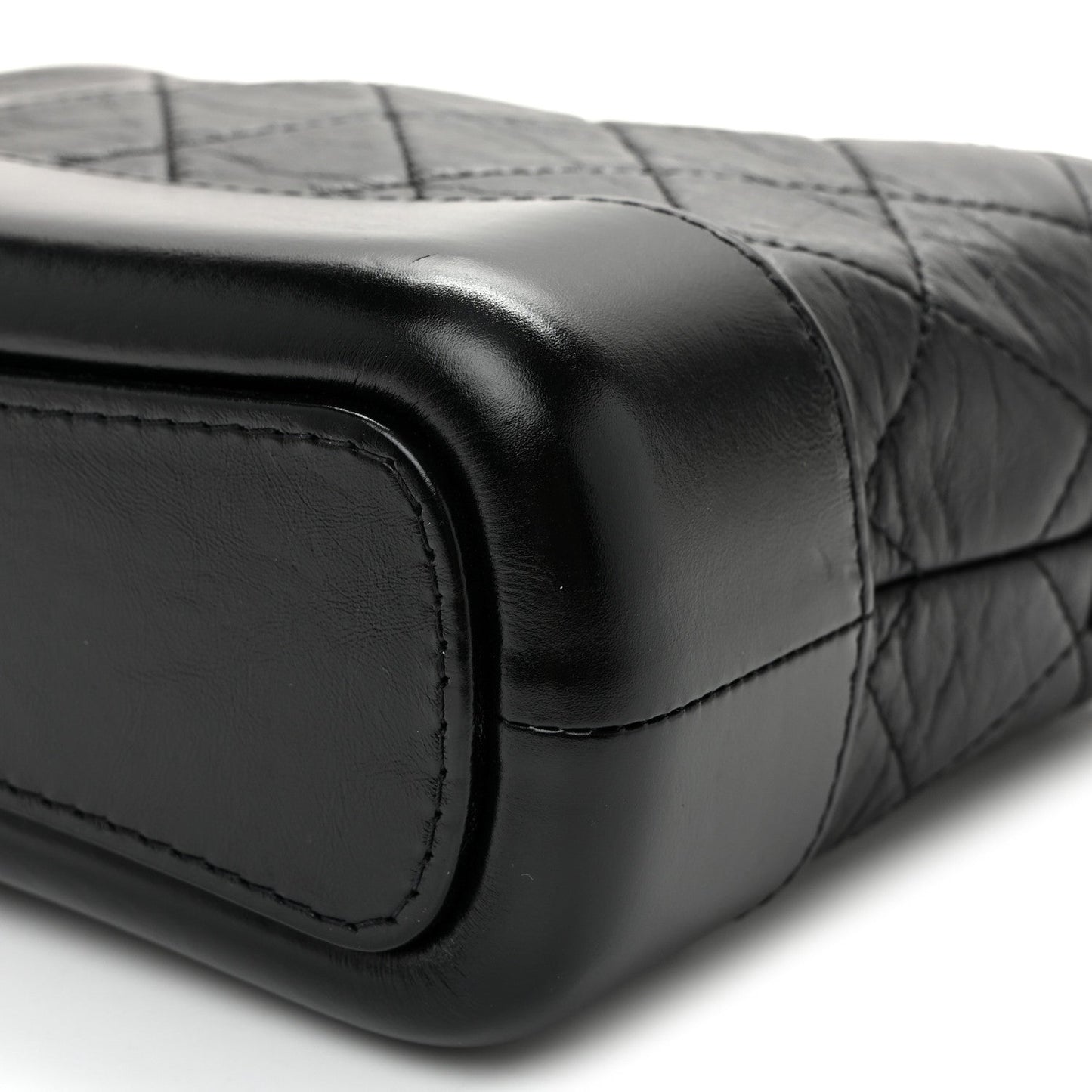 Aged Calfskin Quilted Small Gabrielle Hobo Black