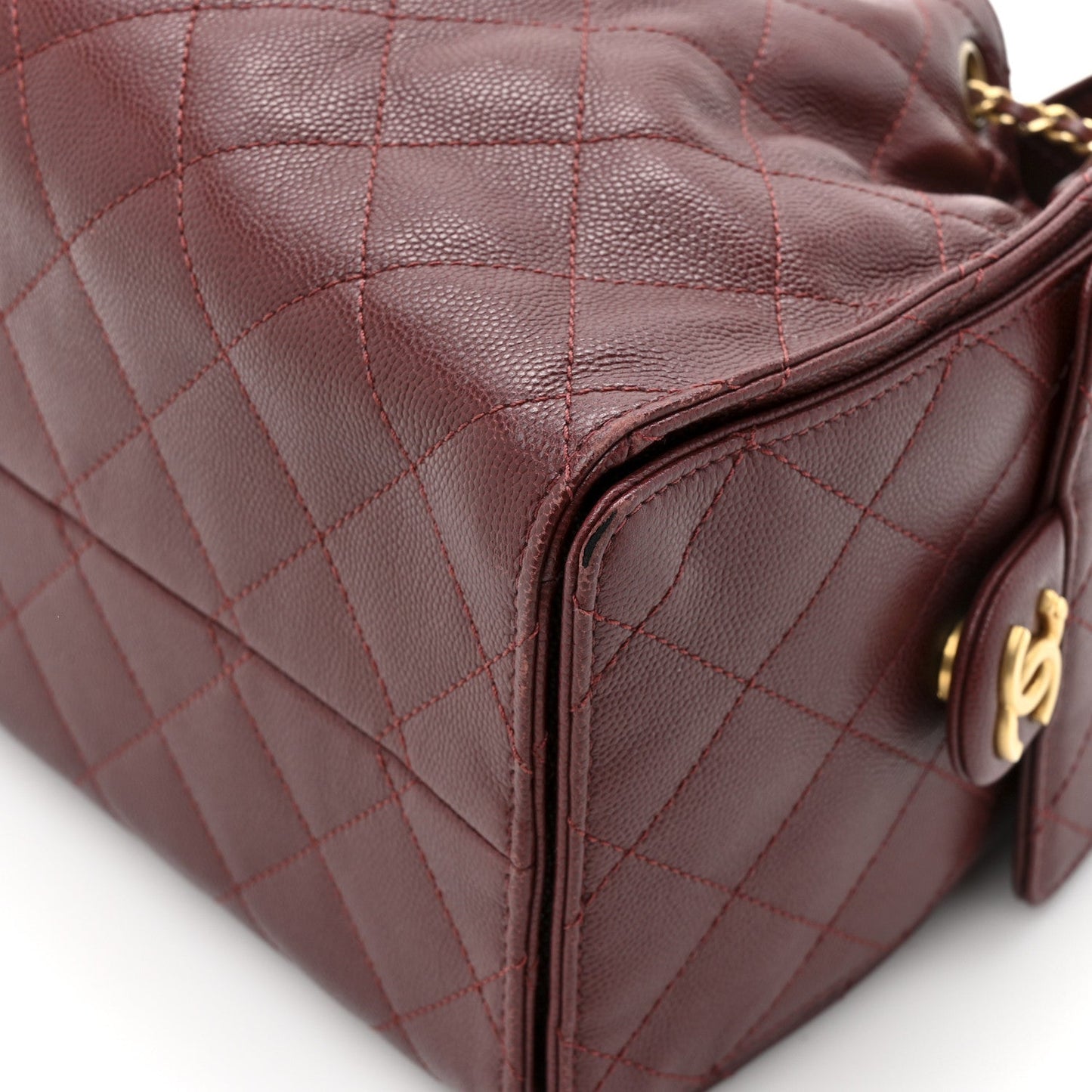 Caviar Quilted Small Chanel 25 Handbag Burgundy