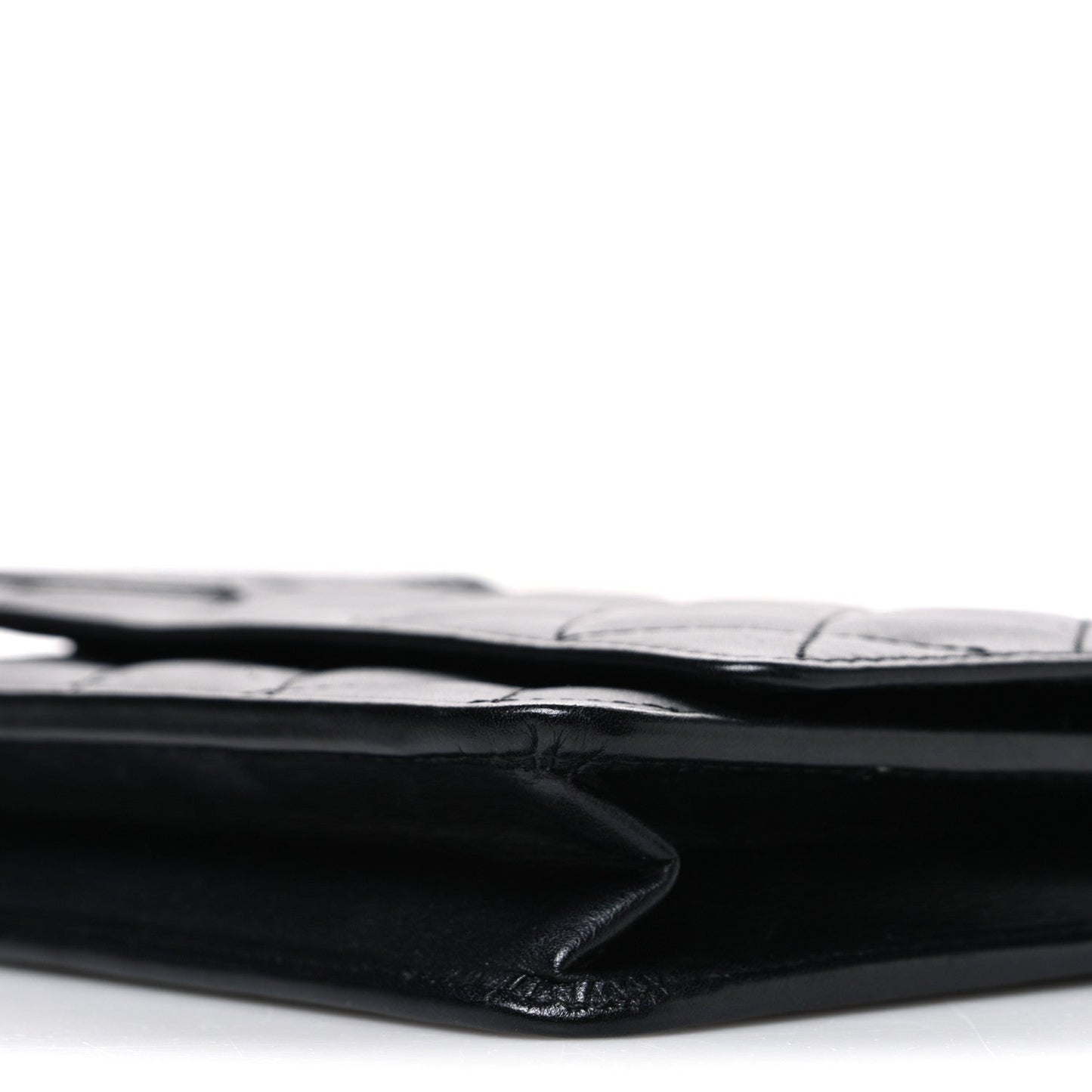 Calfskin Quilted Cambon Wallet on Chain WOC Black