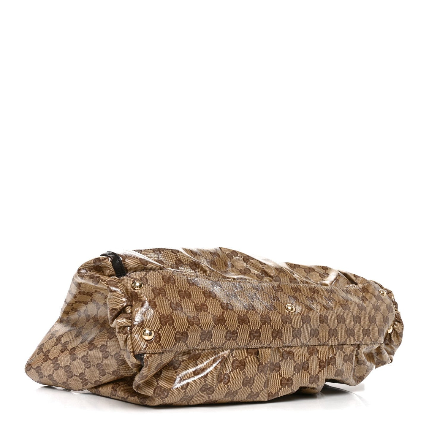 Crystal Monogram Large D Gold Ring Tote Dark Brown