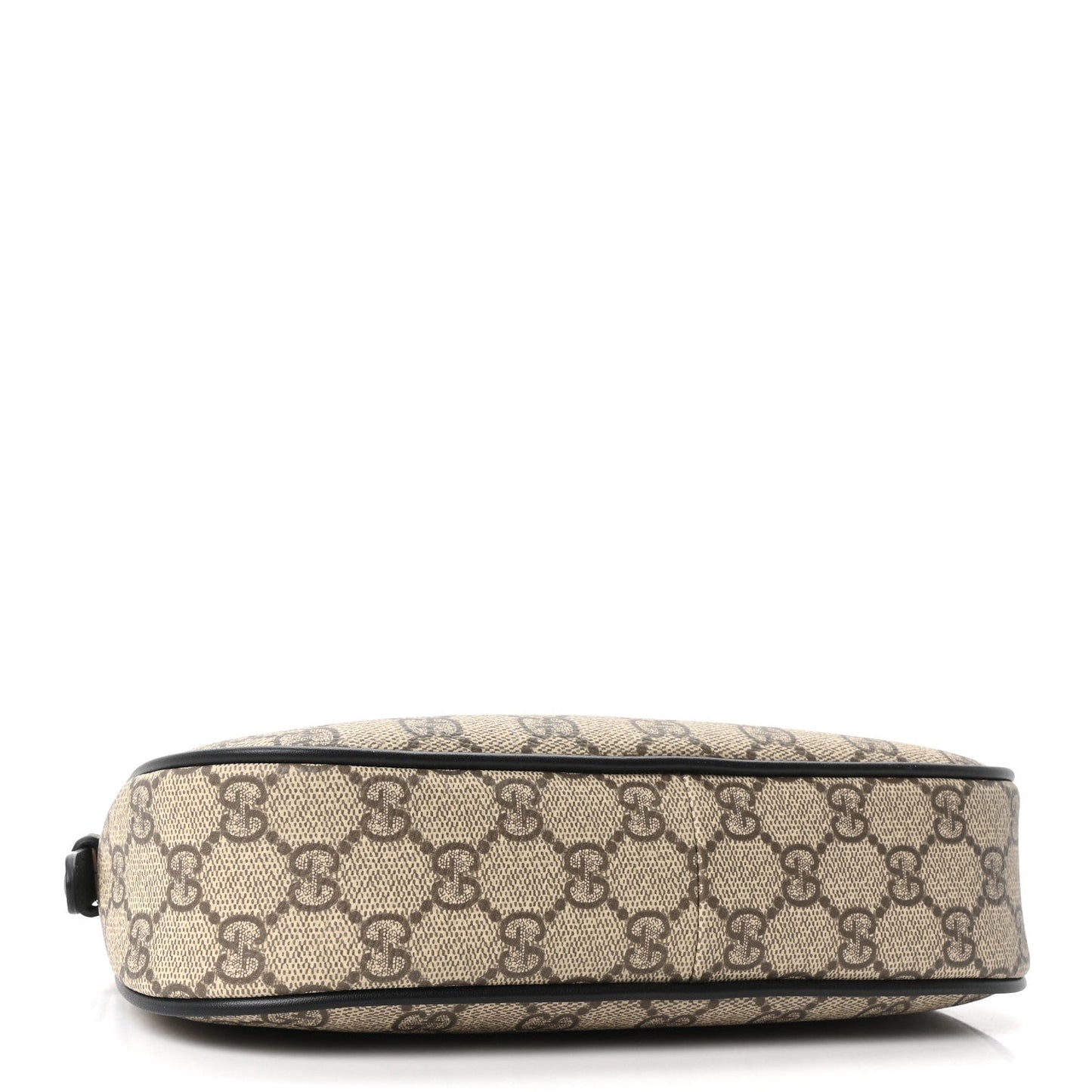 GG Supreme Monogram Textured Calfskin Small Emblem Shoulder Bag Beige Black