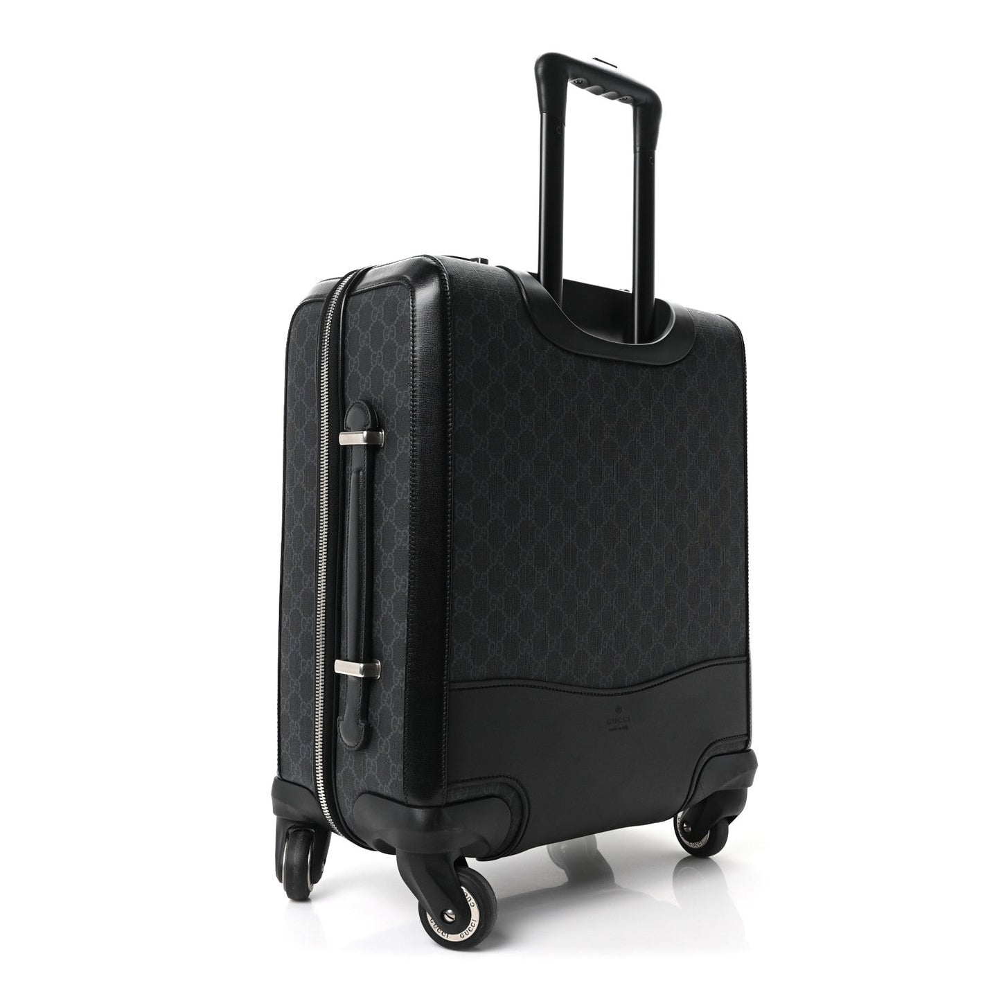 GG Supreme Monogram Four Wheel Suitcase Black Grey