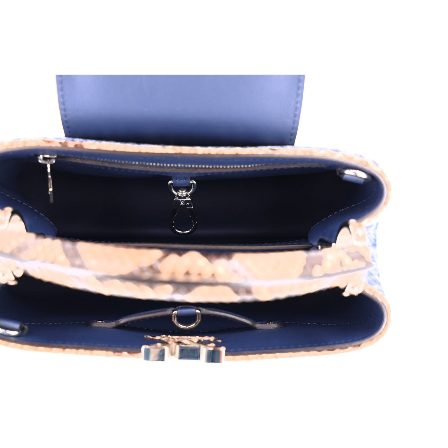 Tweed Sequins Snakeskin Capucines BB Blue