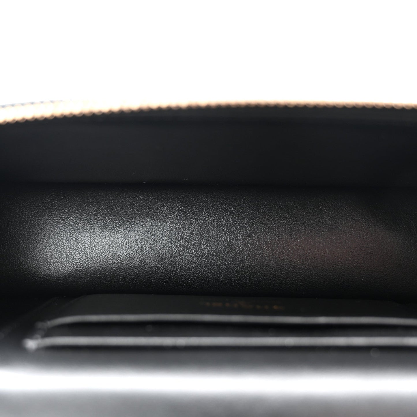 Caviar Quilted Top Handle Slim Vanity With Chain Black