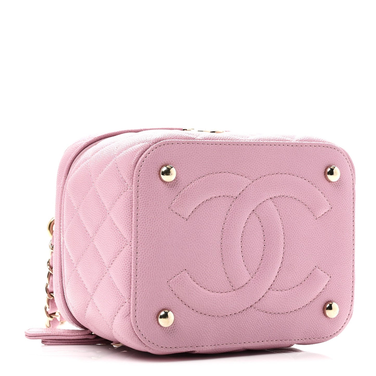 Caviar Quilted Small CC Vanity Case Pink