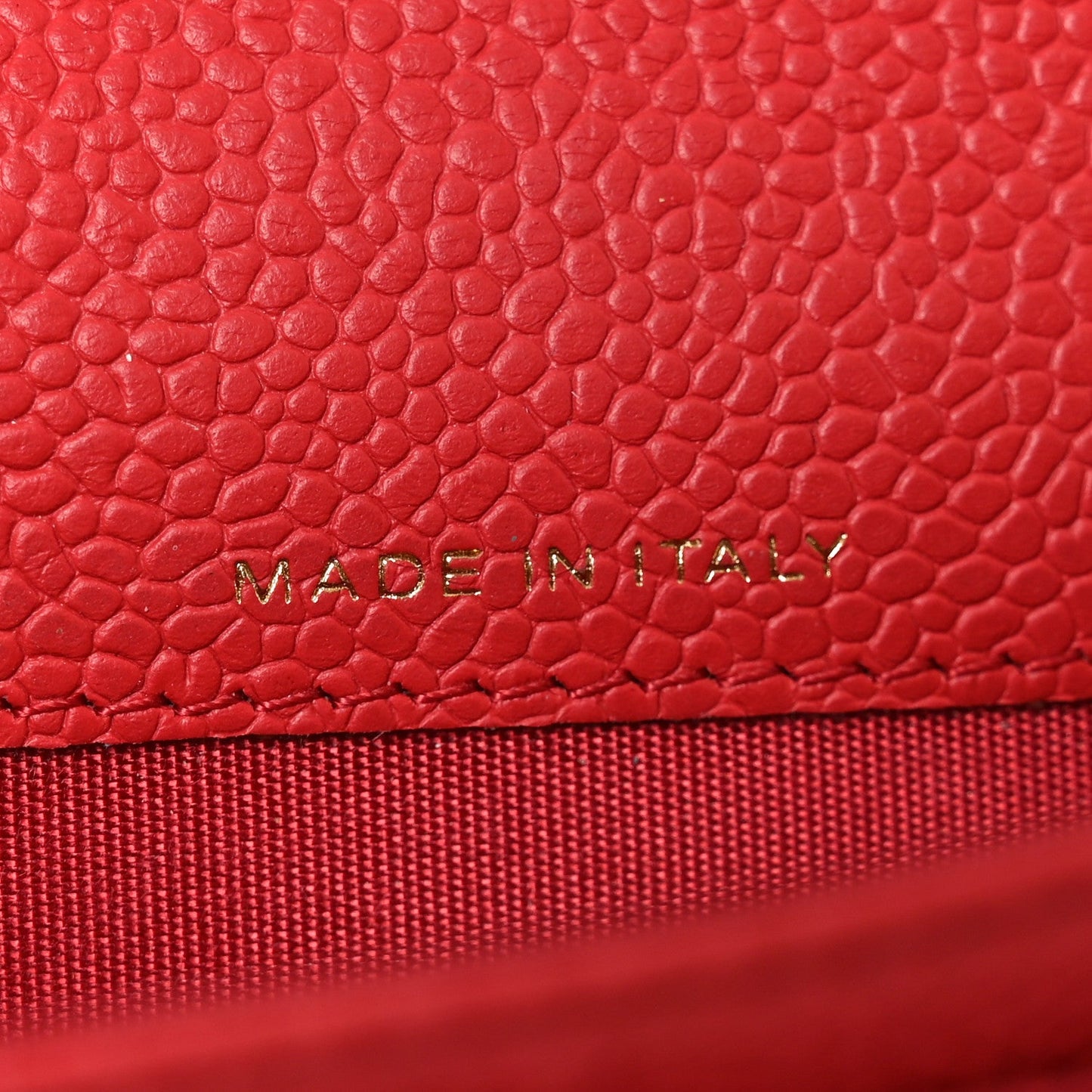 Caviar Quilted Boy Flap Card Holder Wallet Red