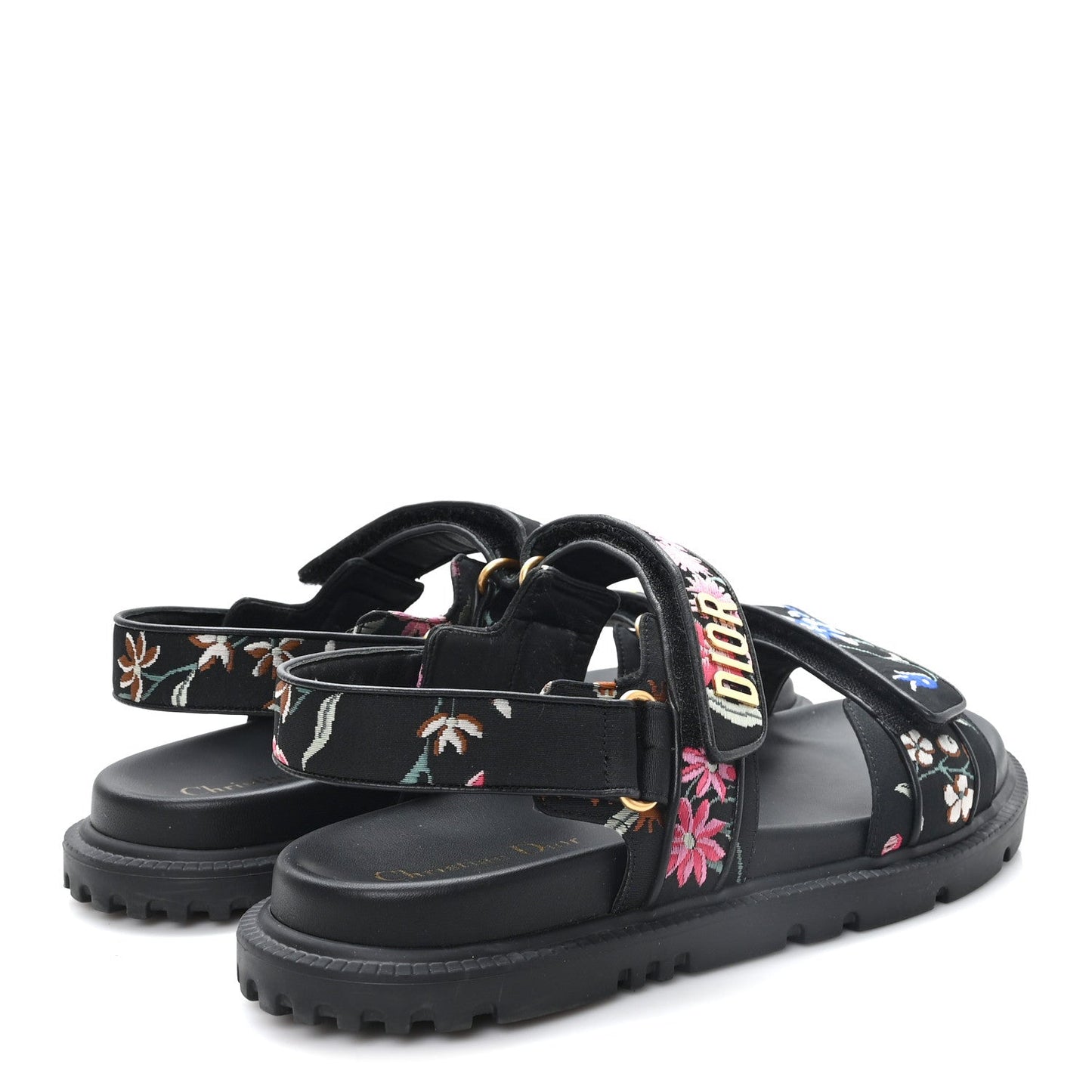Technical Fabric Petites Fleurs Print Dioract Sandals 40 Black Multicolor