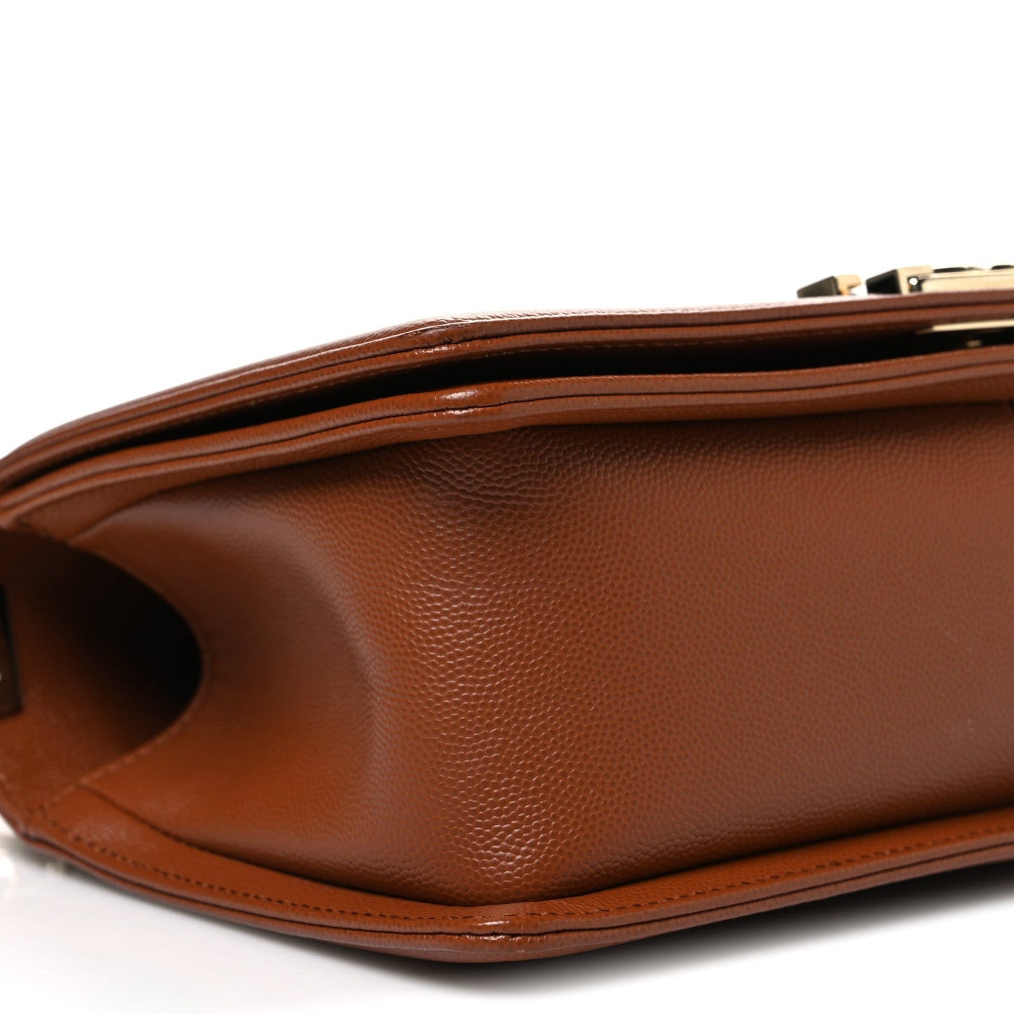 Caviar Quilted Medium Boy Flap Brown