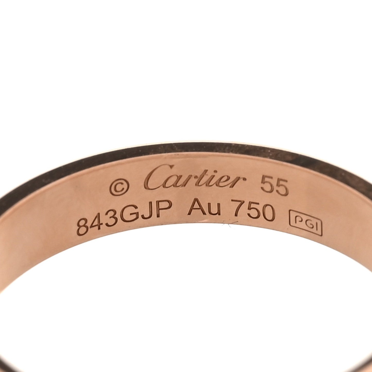 18K Pink Gold 3.5mm LOVE Wedding Band Ring 55 7.25
