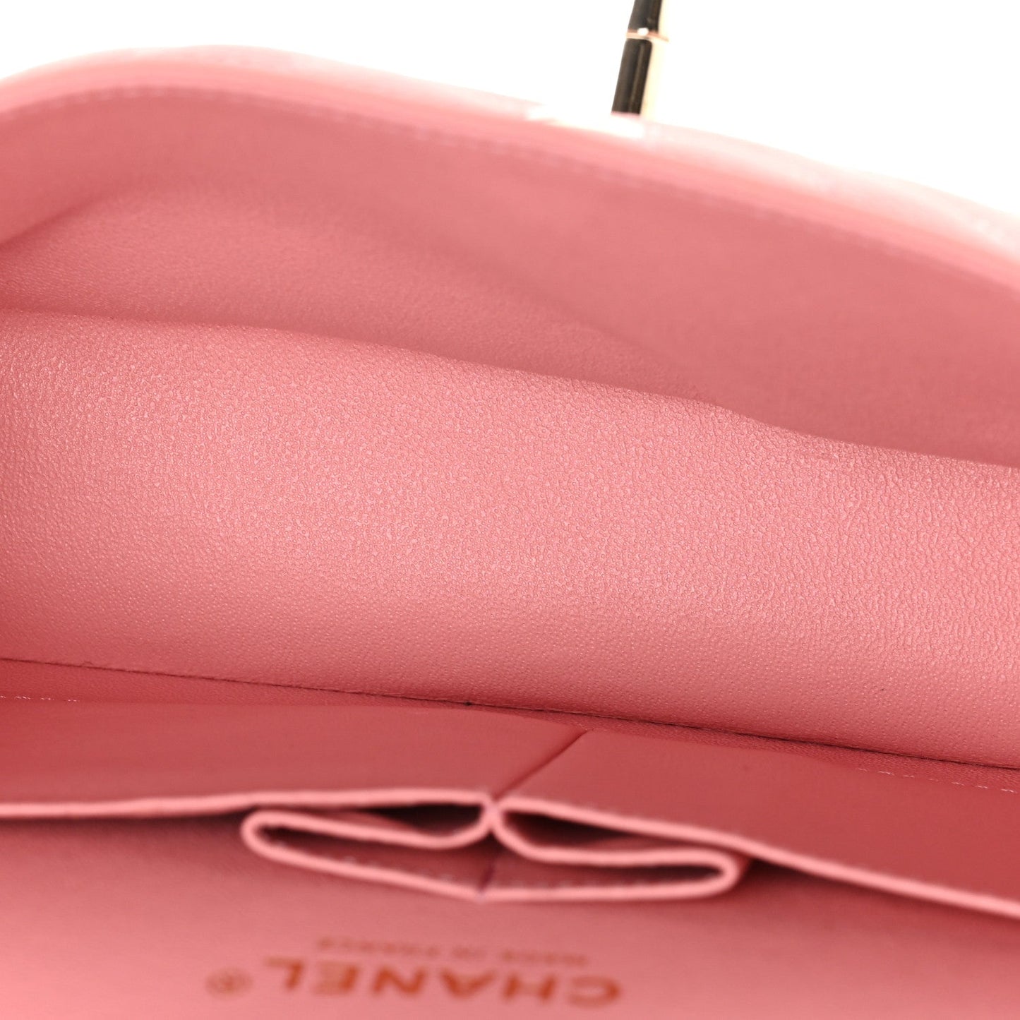 Caviar Chevron Quilted Small Double Flap Pink