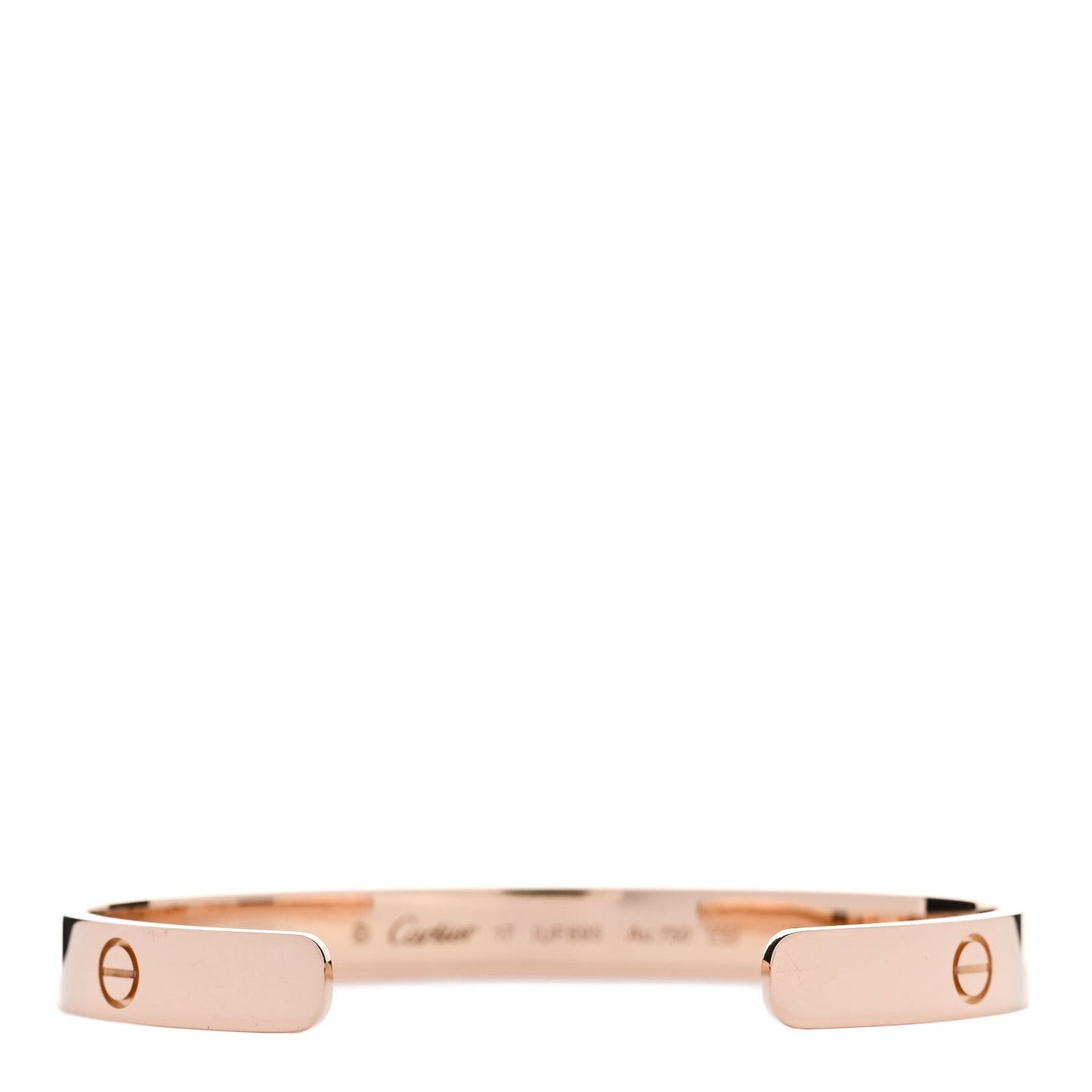 18K Pink Gold LOVE Cuff Bracelet 17