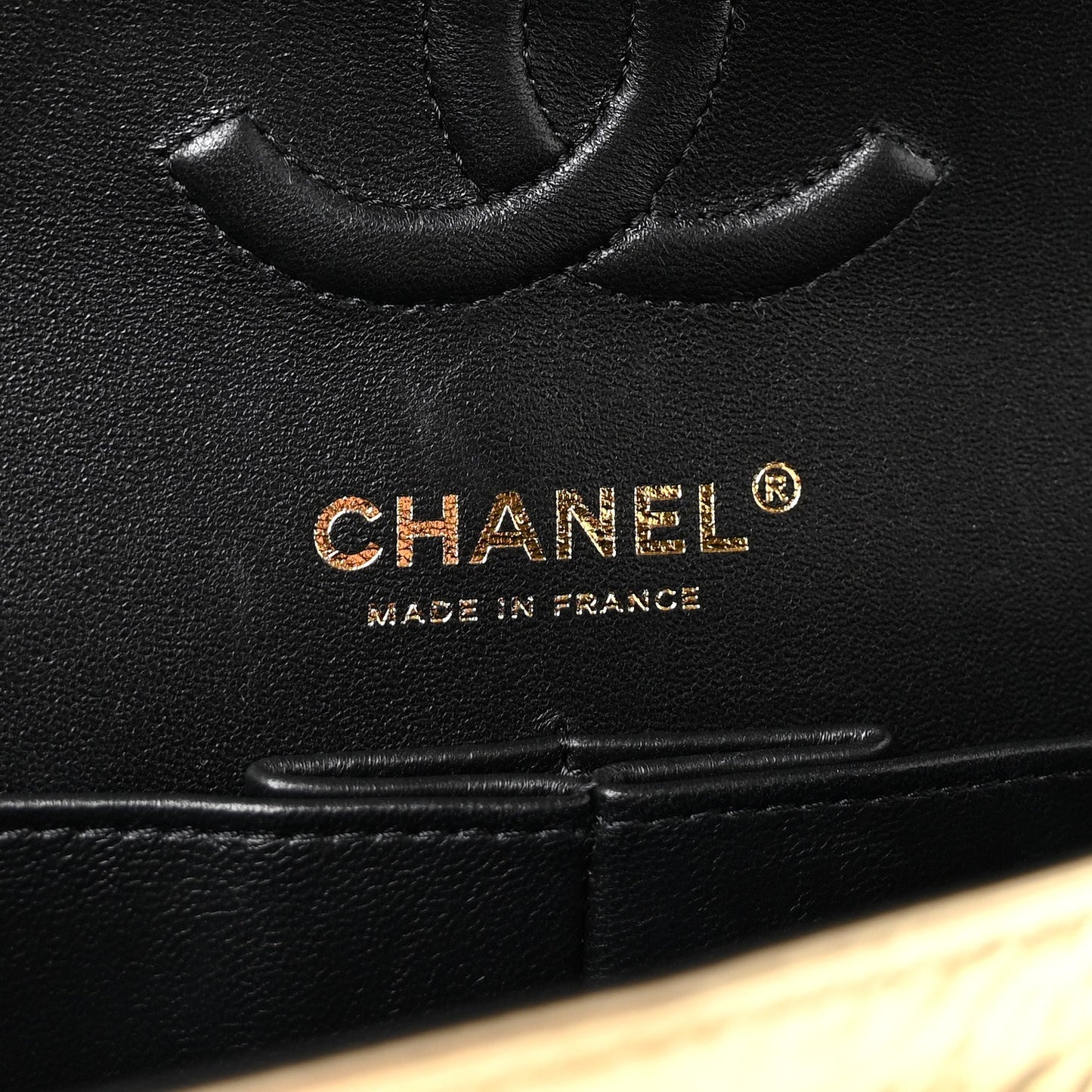 Hammered Metallic Calfskin Quilted Small Double Flap Gold