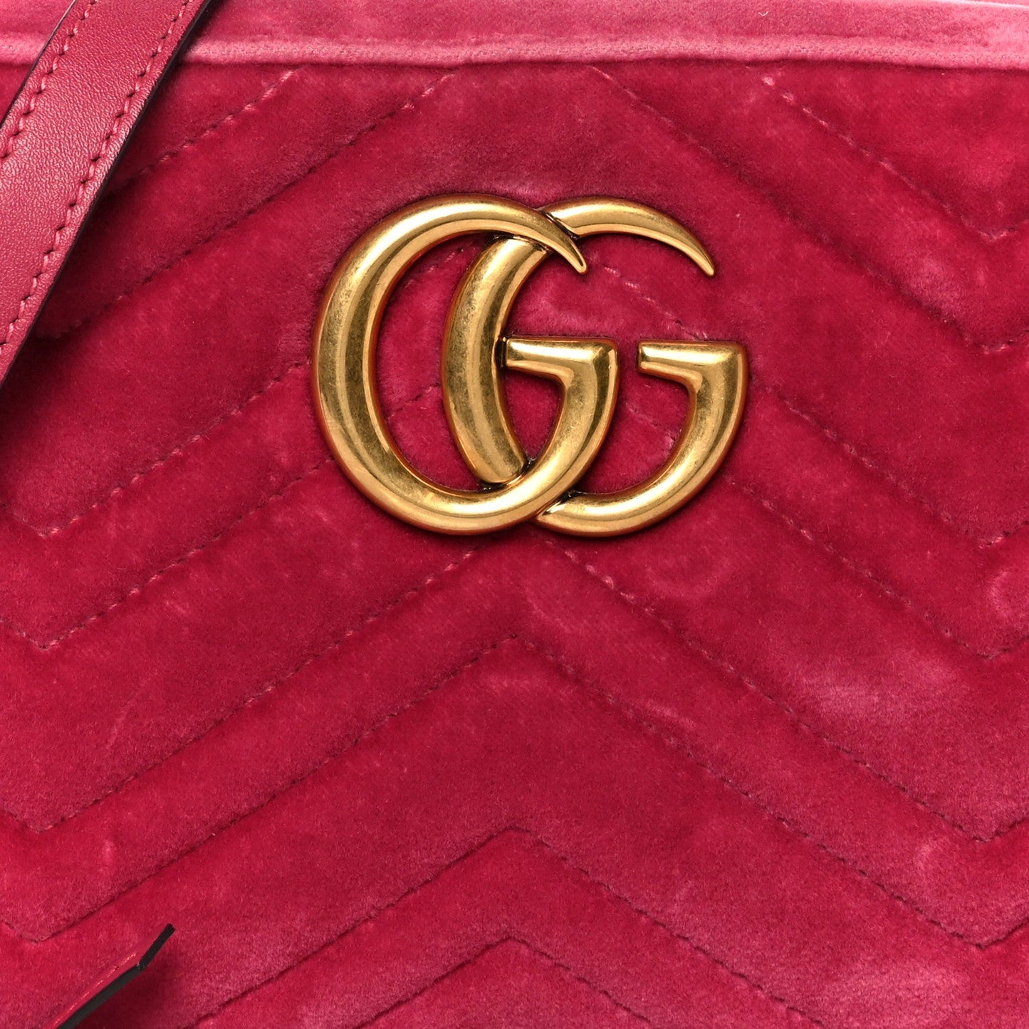 Velvet Matelasse Small GG Marmont Chain Shoulder Bag Light Raspberry Rose