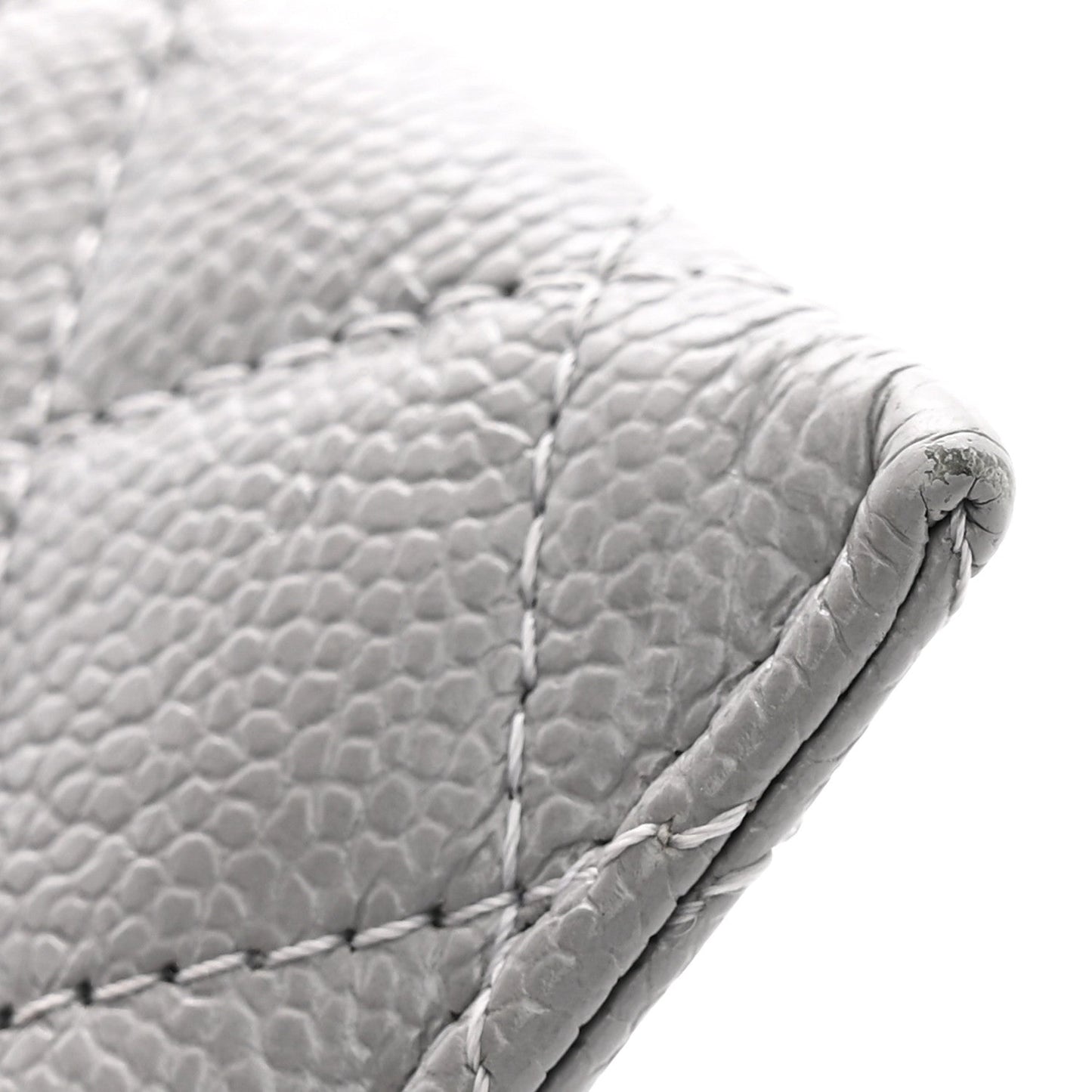 Caviar Quilted Boy Card Holder Grey Grey