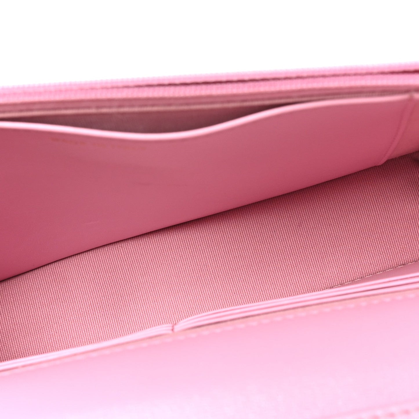 Lambskin Quilted Secret CC Wallet On Chain WOC Pink