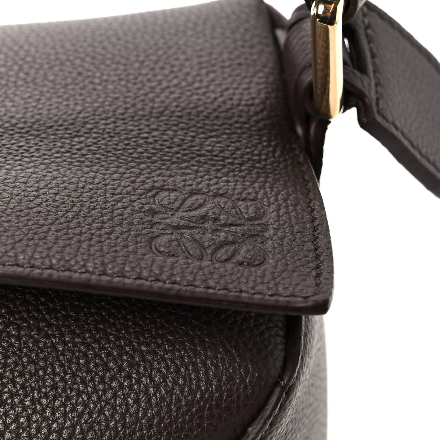 Soft Grained Calfskin Small Puzzle Edge Bag Dark Chestnut