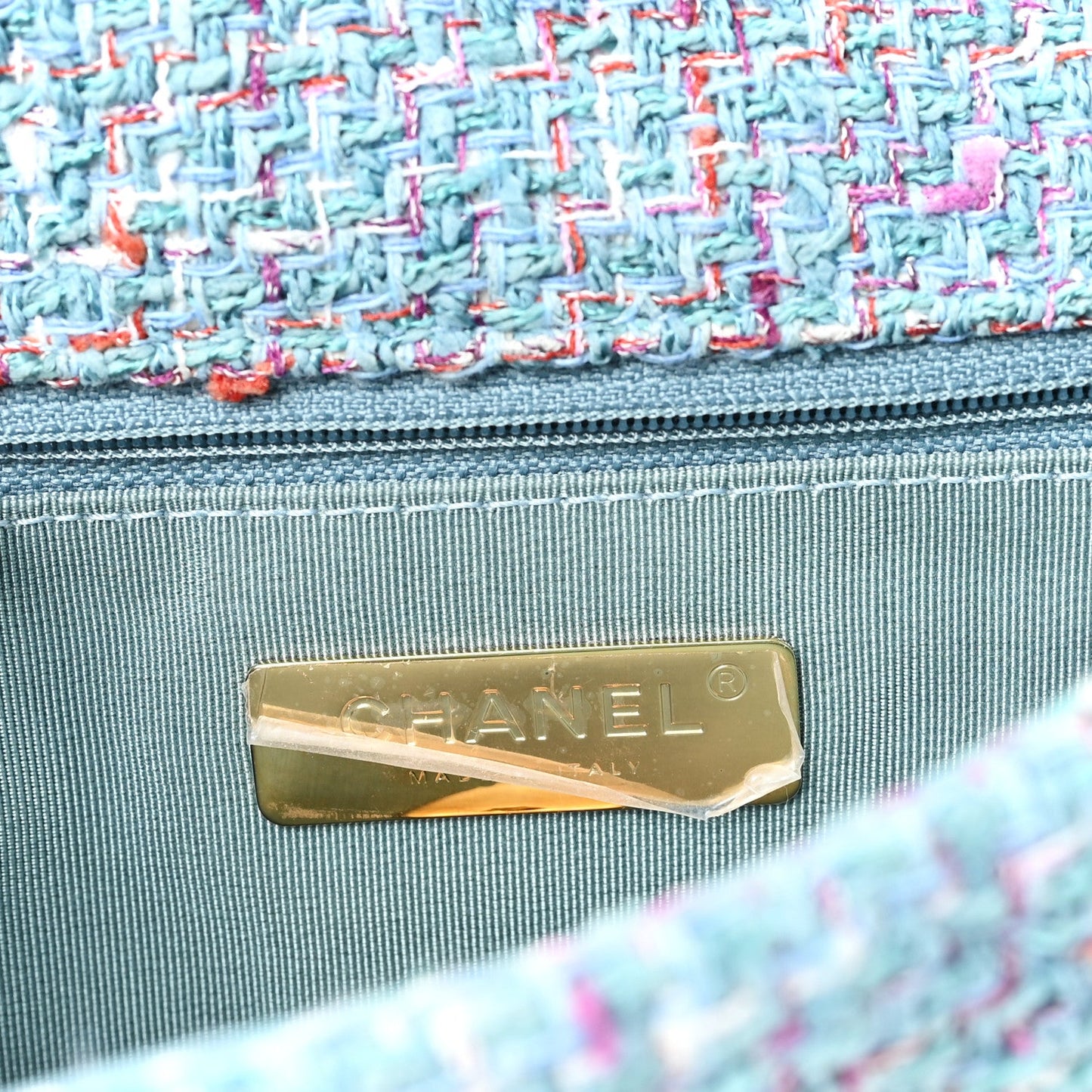 Tweed Quilted Medium Chanel 19 Flap Blue Multicolor