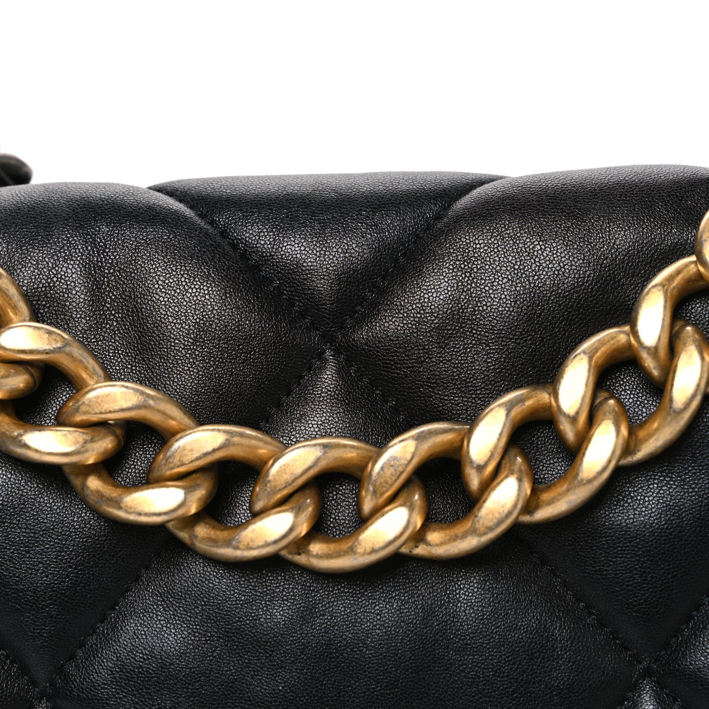 Lambskin Quilted Large Chanel 19 Flap Black