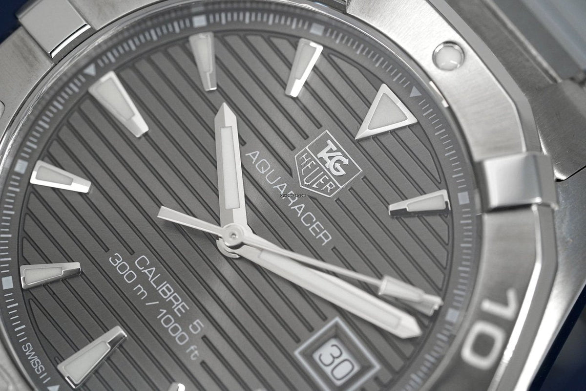 Tag Heuer Aquaracer Automatic Anthracite Grey Dial Silver Steel Strap Watch for Men - WAY2113.BA0928