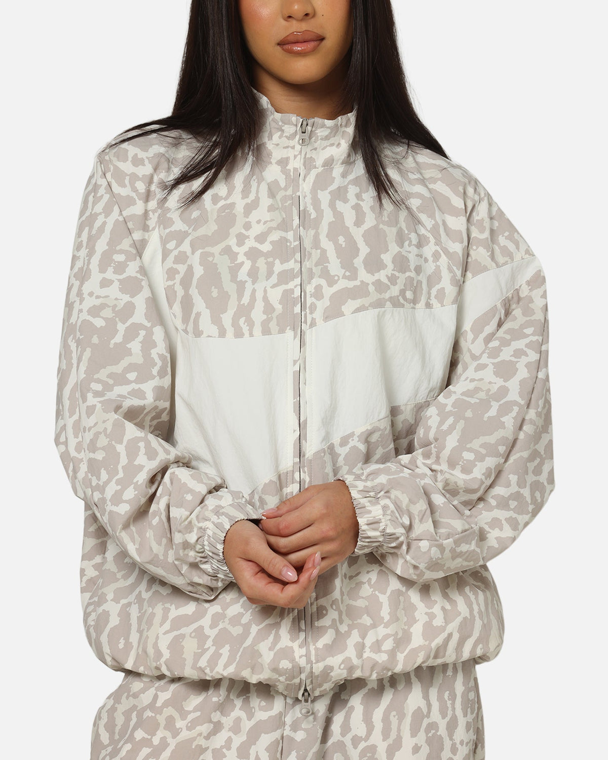 Nike Women's Sportswear Woven Printed Jacket Leopard/White