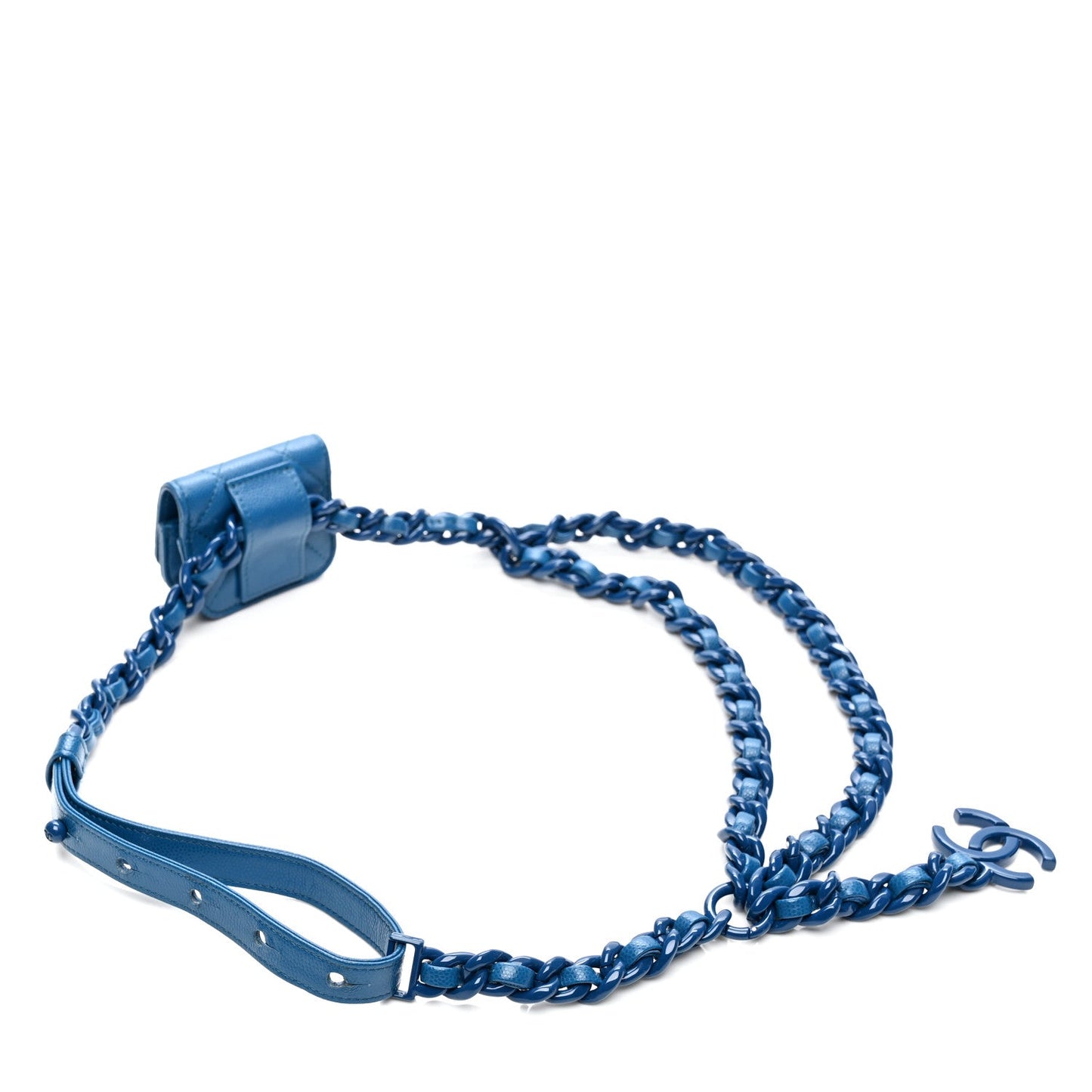 Caviar Quilted Airpods Pro Holder Belt Blue