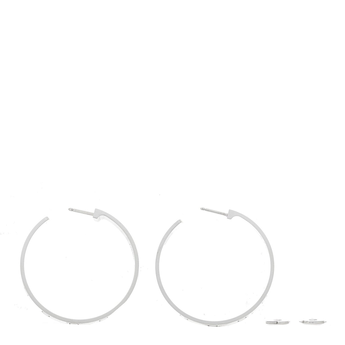 18K White Gold Large LOVE Hoop Earrings