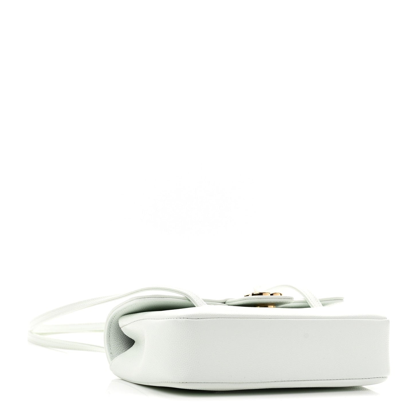 Shiny Caviar Mini Preppy Coco Shoulder Bag Light Blue