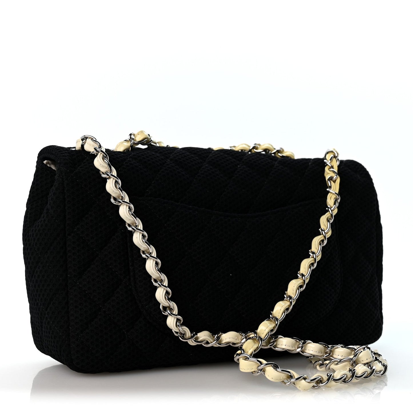 Neoprene Quilted Medium Single Flap Black