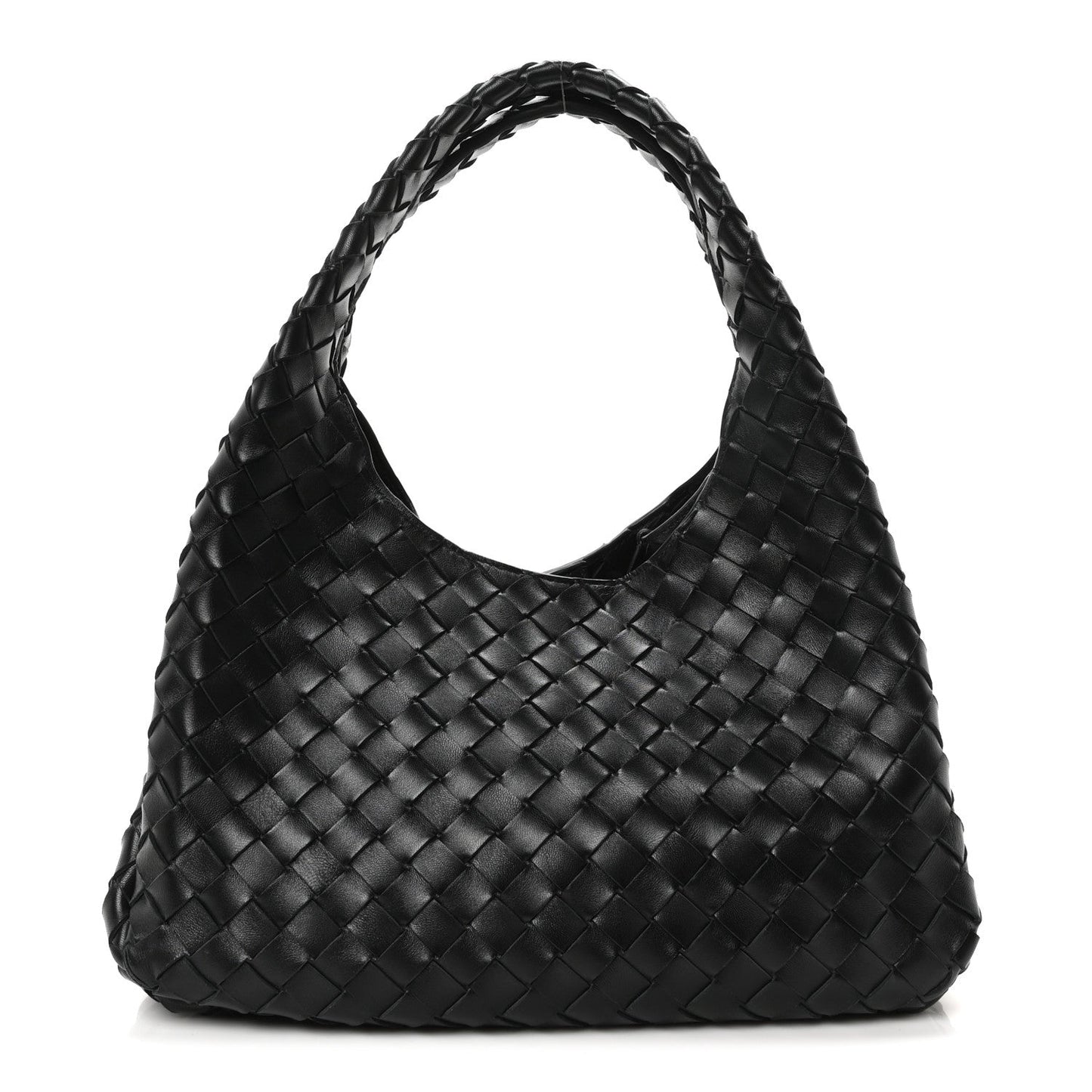 Nappa Intrecciato Medium Campana Shoulder Bag Black