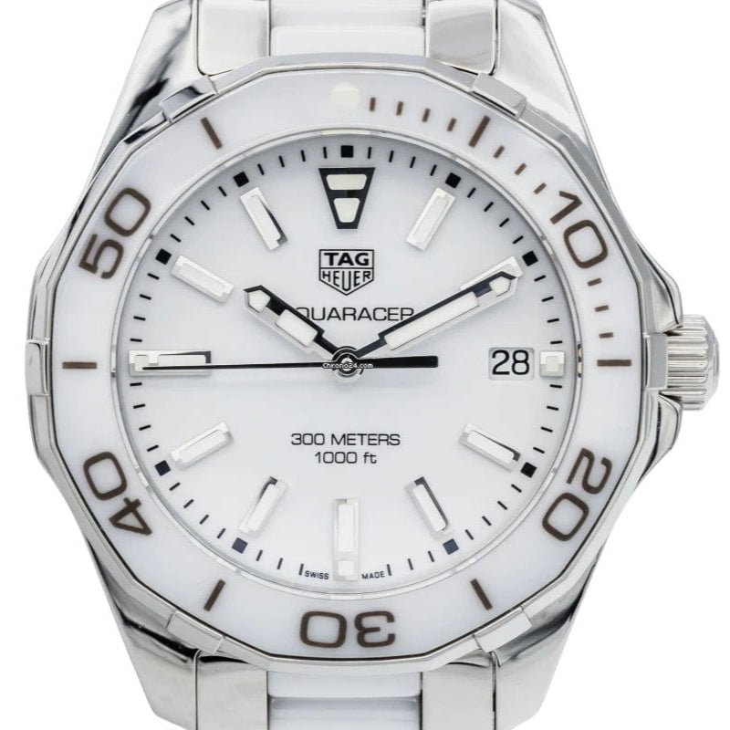 Tag Heuer Aquaracer Quartz White Dial Two Tone Steel Strap Watch Women - WAY131B.BA0914