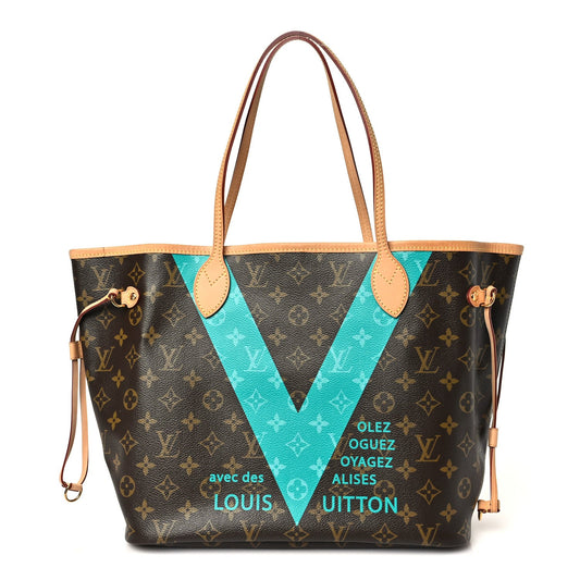 Monogram V Neverfull MM Turquoise