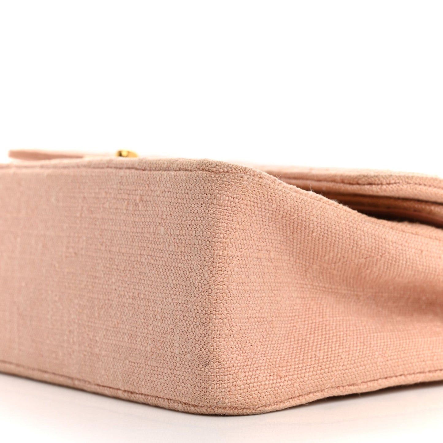 Canvas Quilted Small Double Flap Light Pink