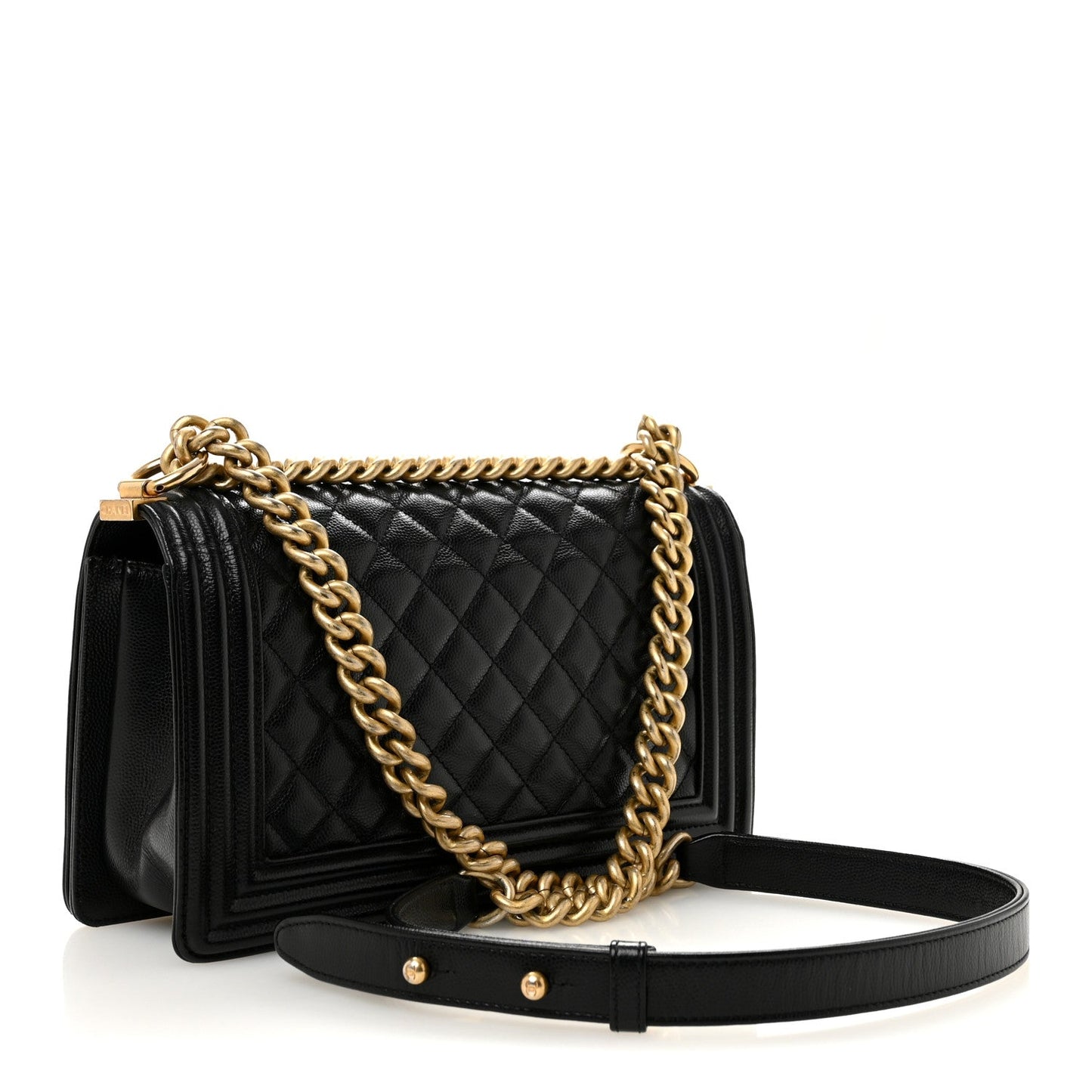 Caviar Quilted Medium Boy Flap Black