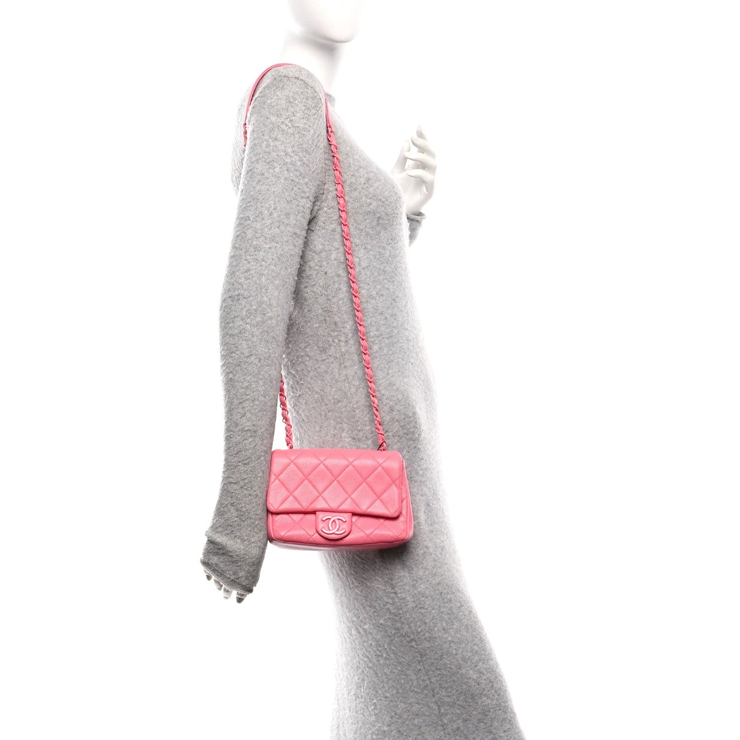 Caviar Quilted Mini Incognito Square Flap Pink