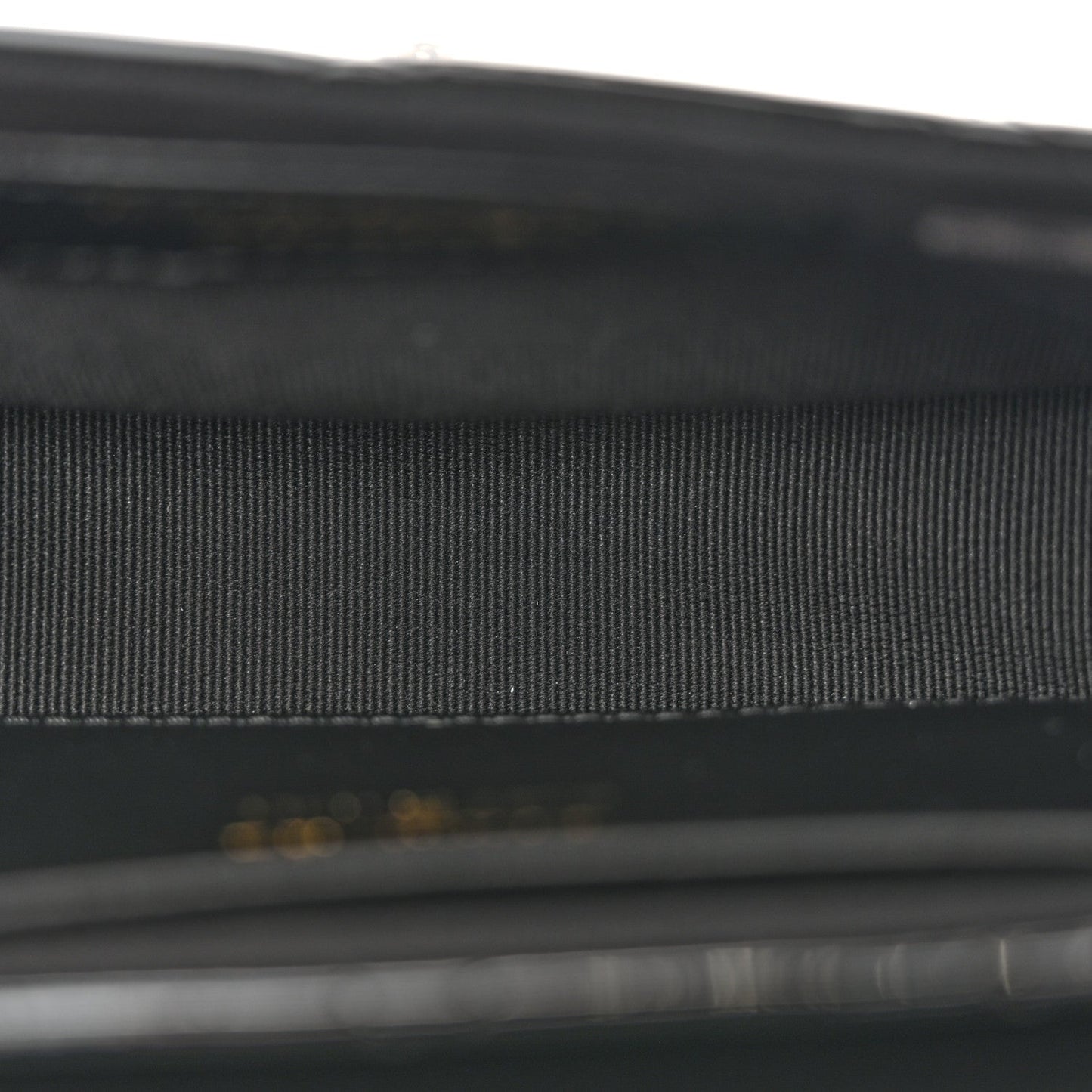 Patent Calfskin Quilted Mini Clutch Black