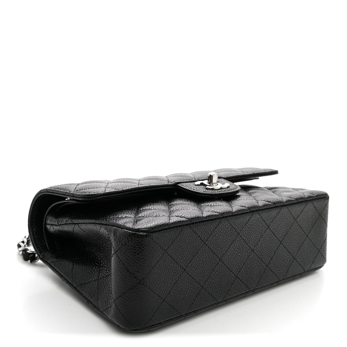 Caviar Quilted Small Double Flap Black