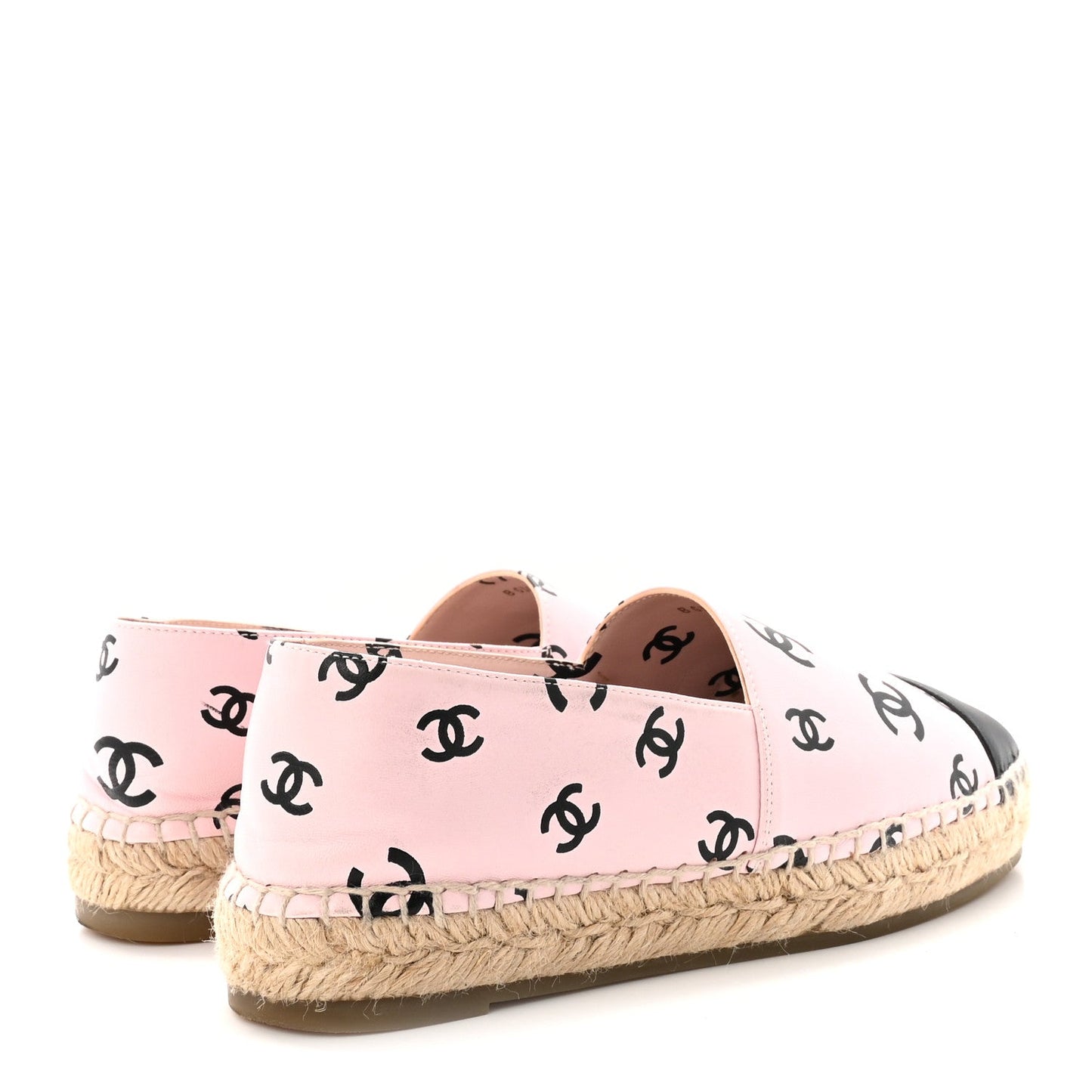 Lambskin Printed CC Espadrilles 37 Light Pink Black