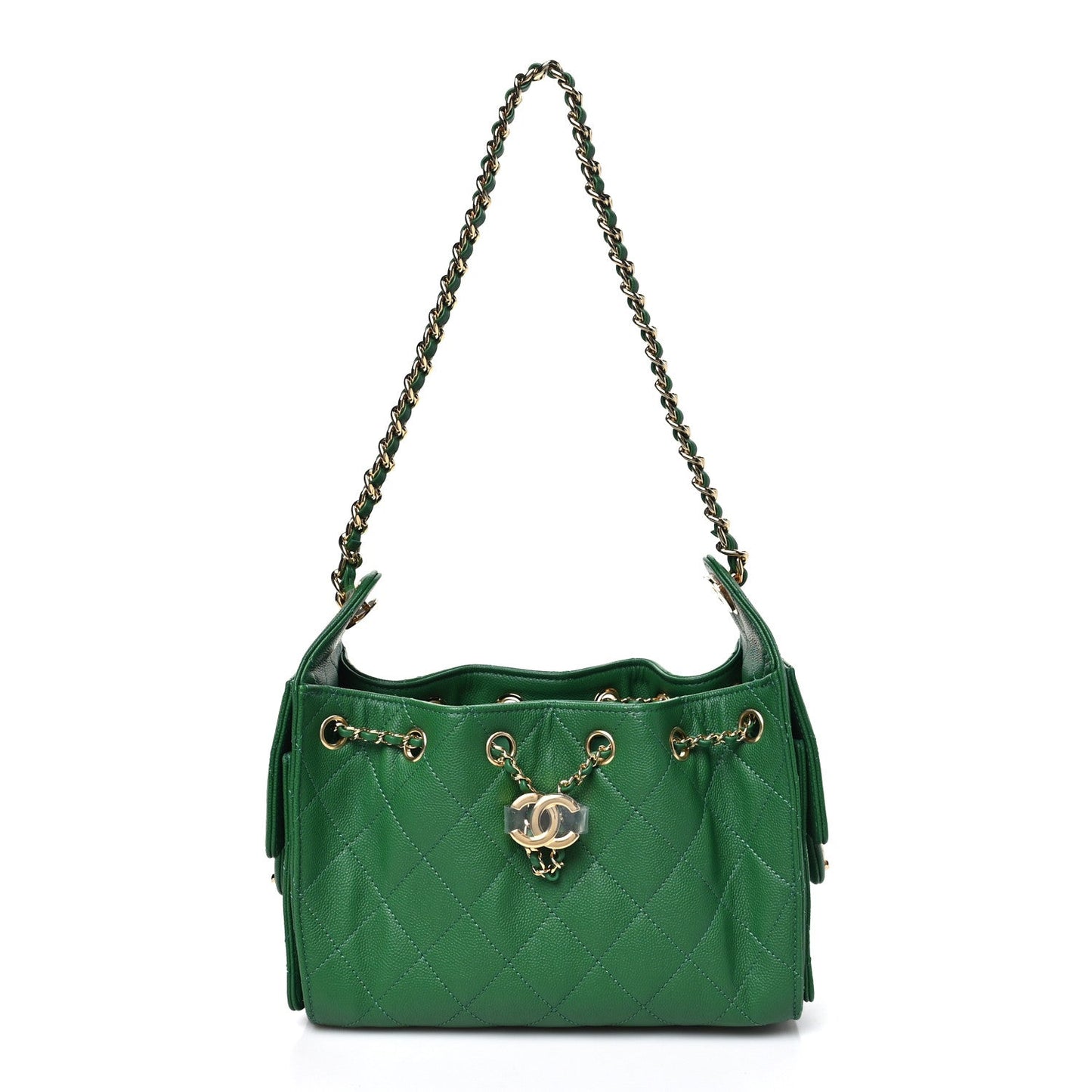Caviar Quilted Mini Chanel 25 Handbag Green