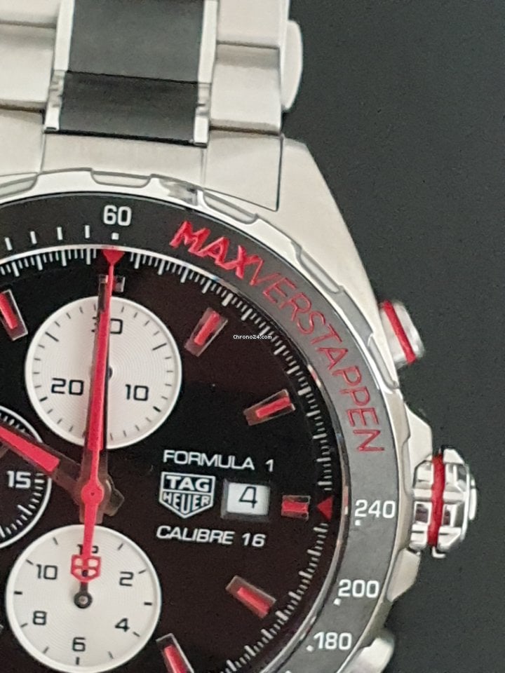Tag Heuer Formula 1 Calibre 16 Max Verstappen Limited Edition Black Dial Two Tone Steel Strap Watch for Men - CAZ2018.BA0970