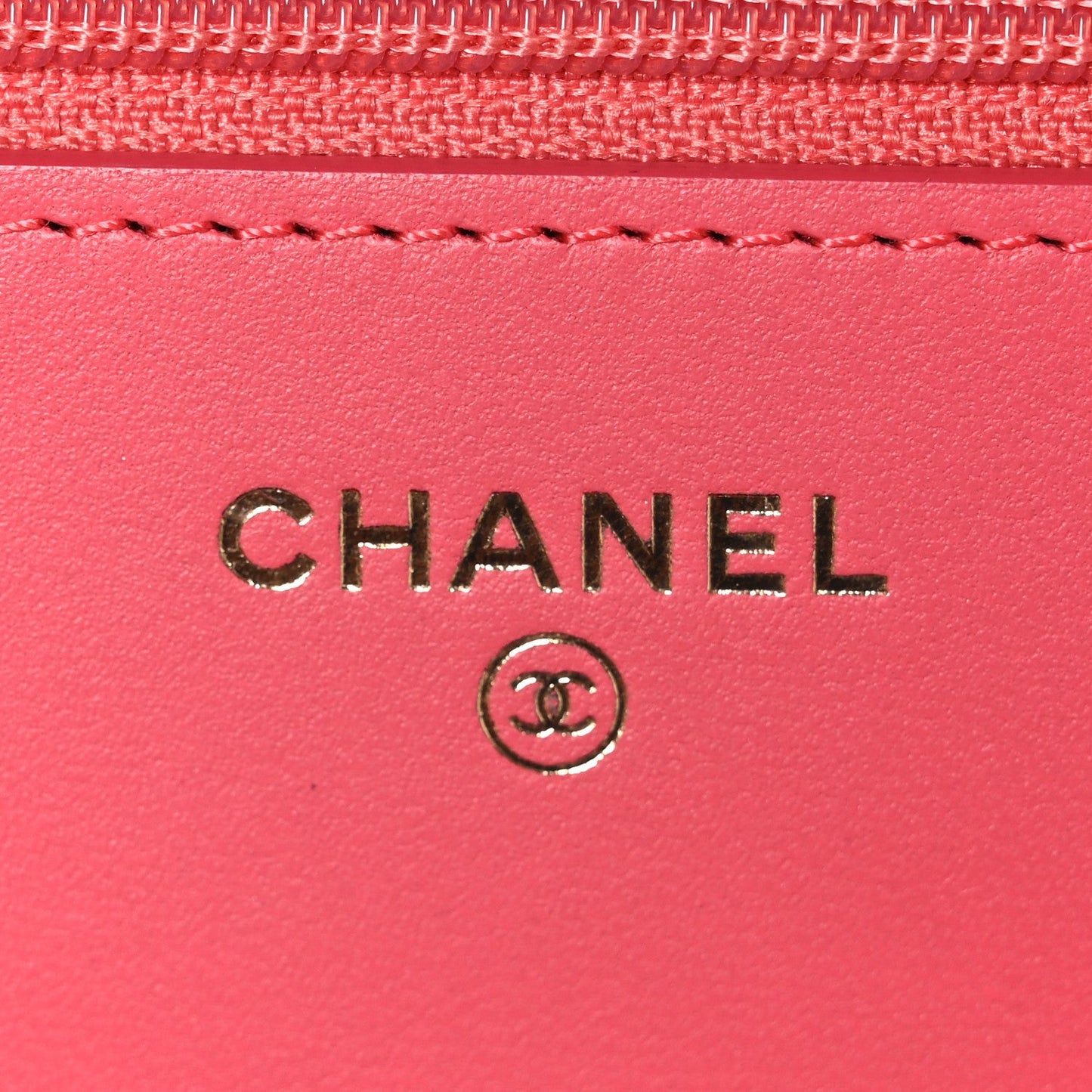 Lambskin Quilted Double Stitch Tassel Wallet On Chain WOC Pink