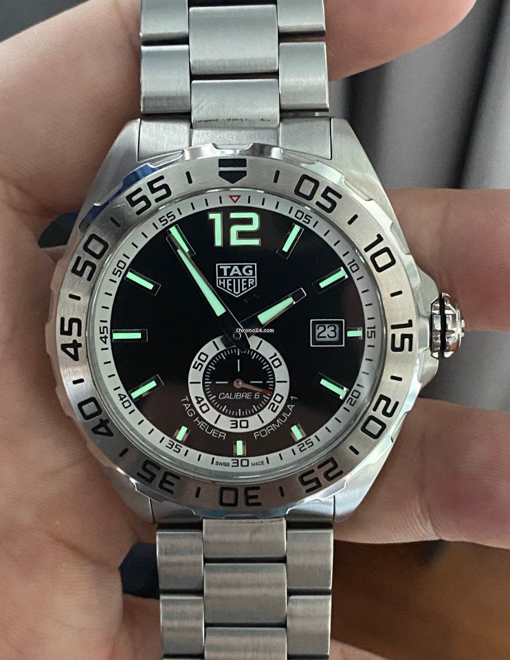 Tag Heuer Formula 1 Automatic Black Dial Silver Steel Strap Watch for Men - WAZ2012.BA0842