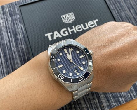 Tag Heuer Aquaracer Professional 300 Automatic Blue Dial Silver Steel Strap Watch for Men - WBP201B.BA0632