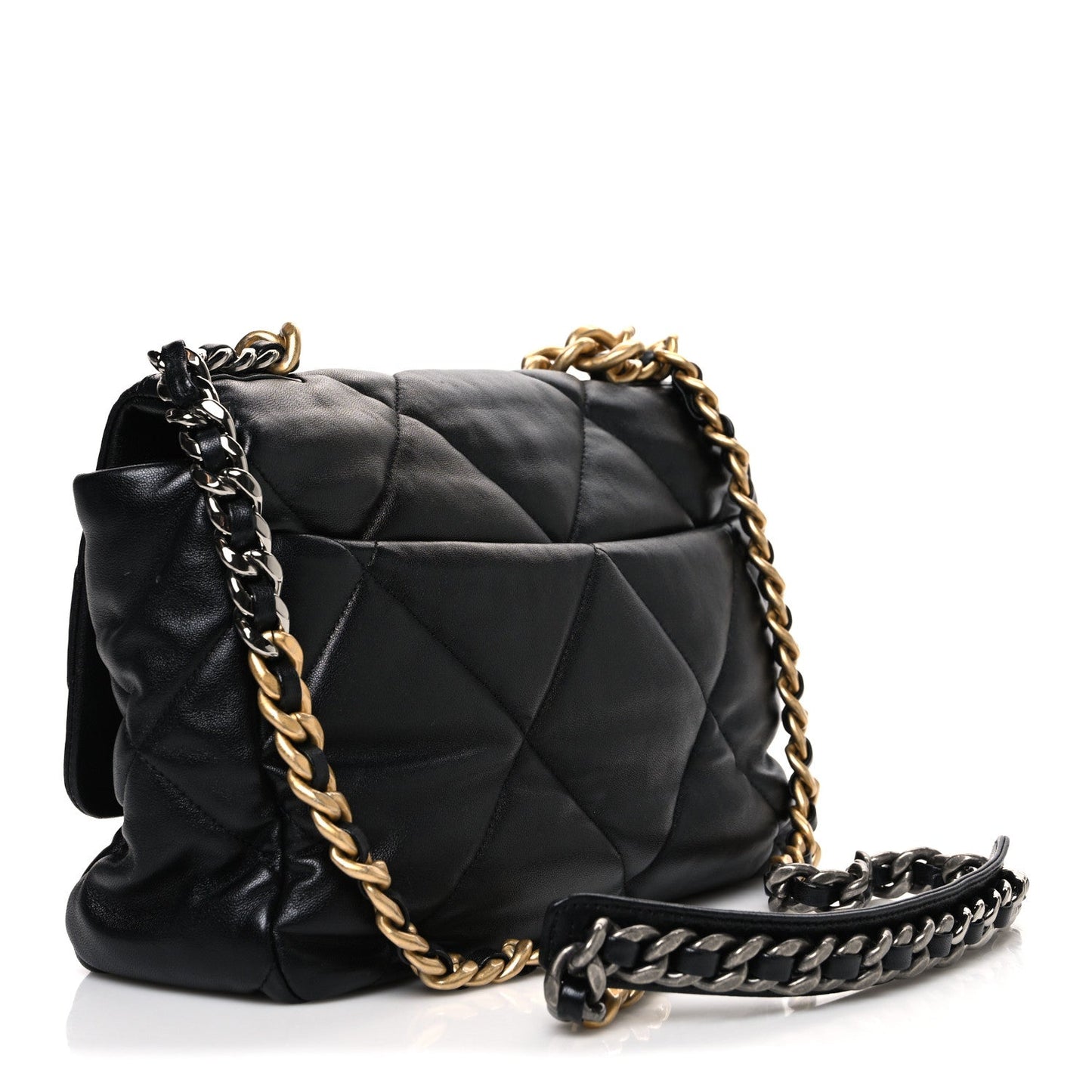 Lambskin Quilted Large Chanel 19 Flap Black