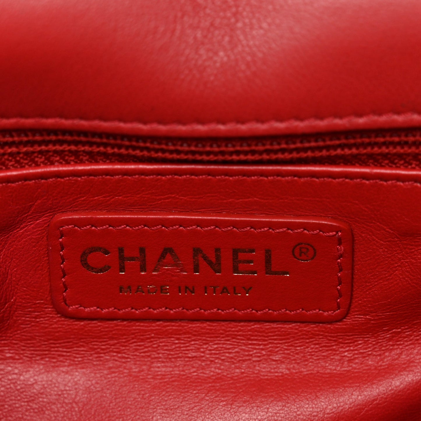 Lambskin Quilted Easy Carry Flap Red
