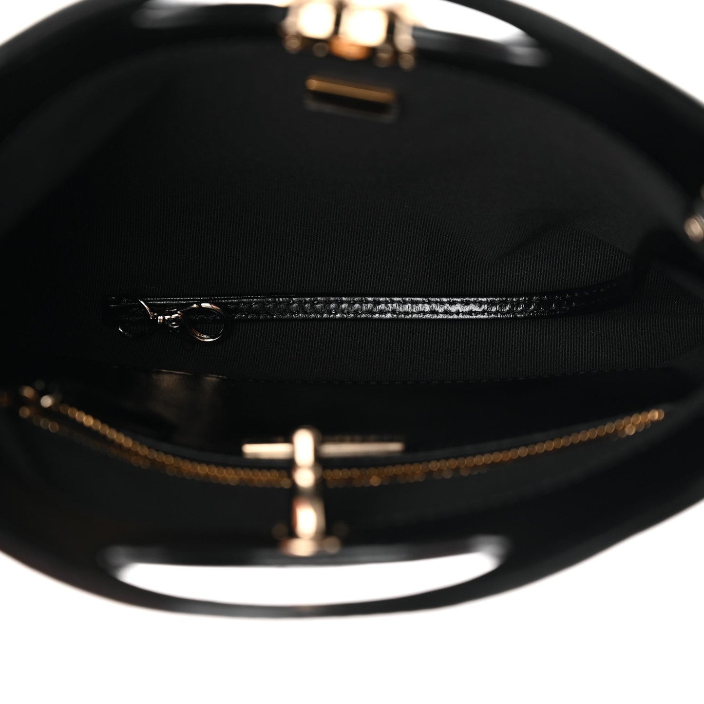 Shiny Lambskin Quilted Mini 31 Shopping Bag Black