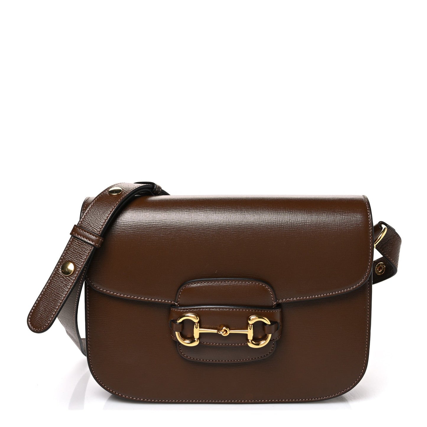 Azalea Calfskin Horsebit 1955 Shoulder Bag Brown Sugar