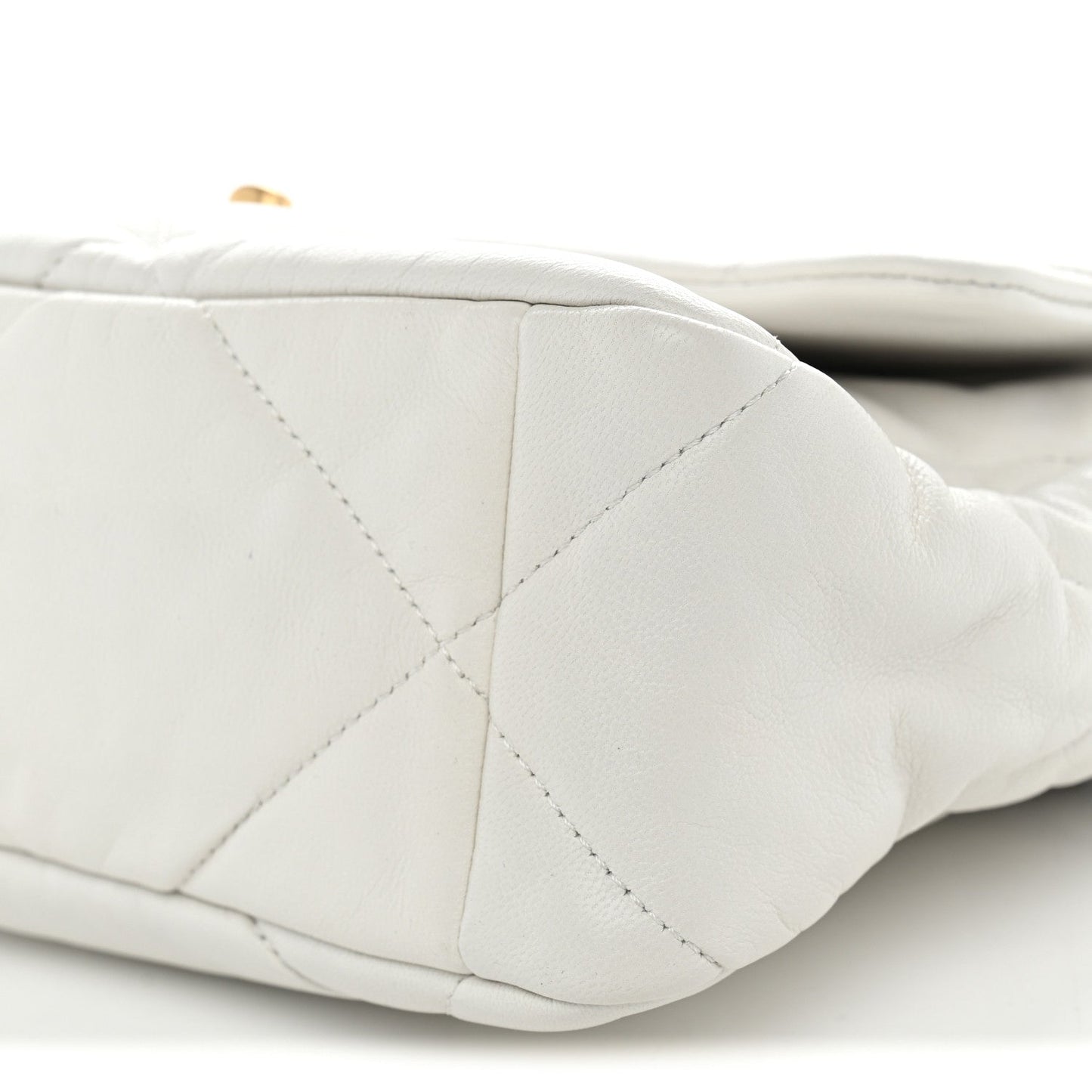 Lambskin Quilted Large Chanel 19 Flap White