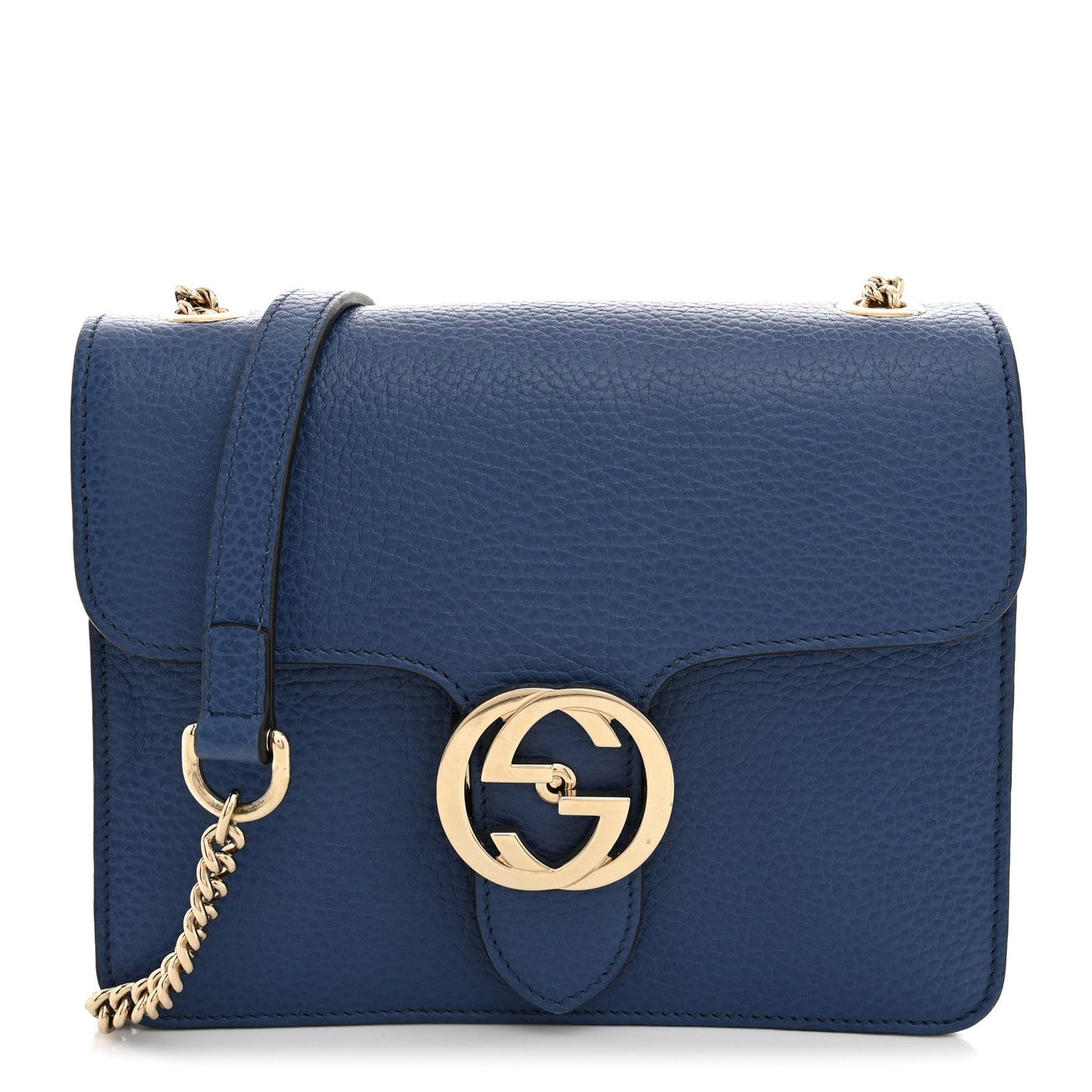 Dollar Calfskin Small Interlocking G Shoulder Bag Caspian
