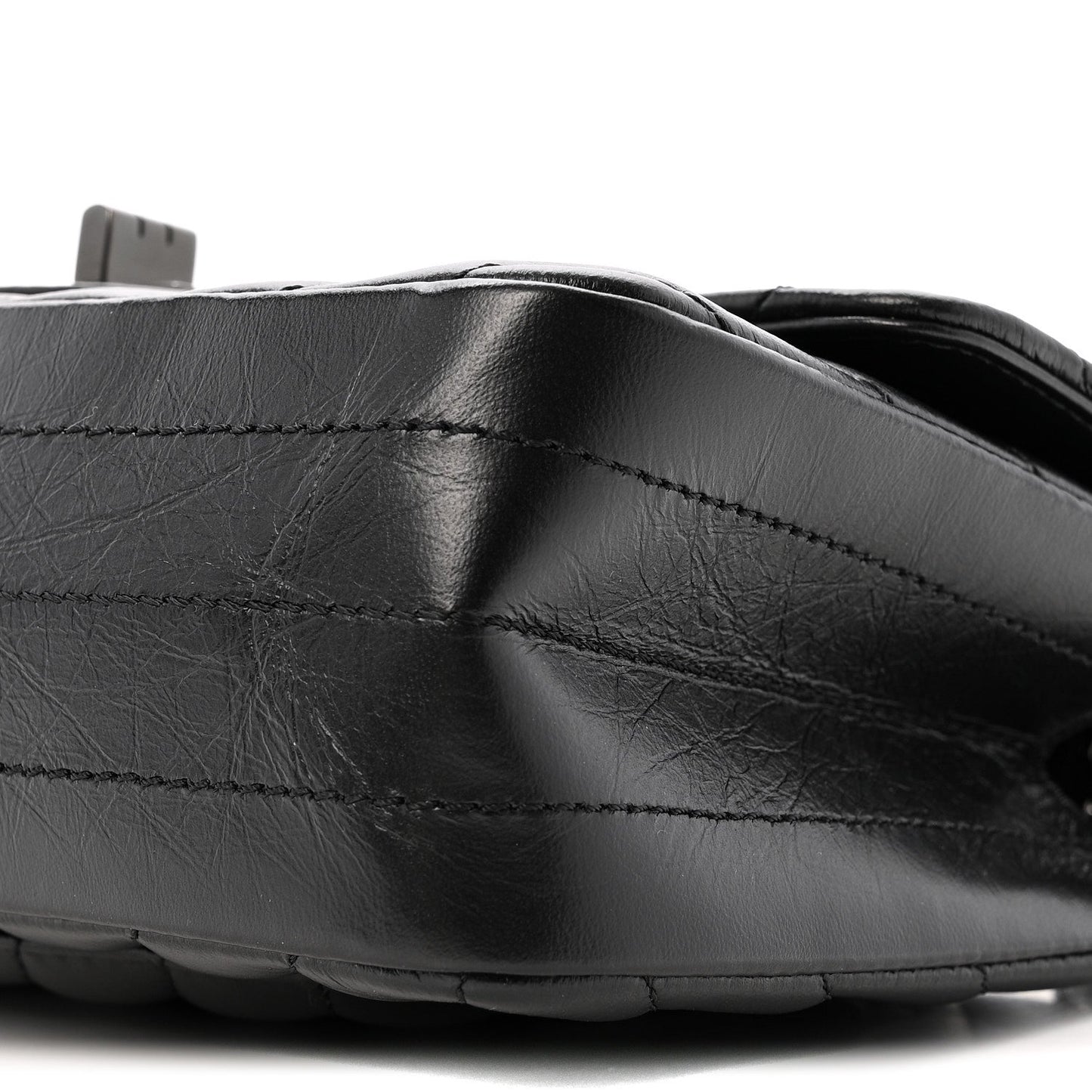 Aged Calfskin Chevron Quilted 2.55 Reissue Mini Flap So Black