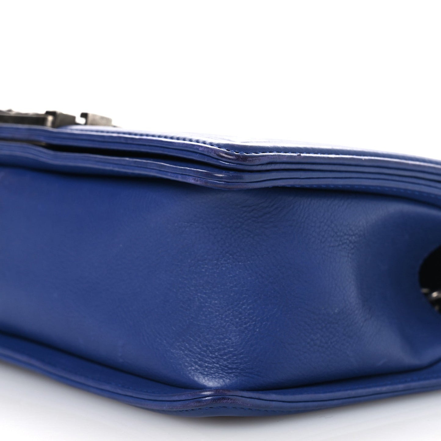 Calfskin Quilted Medium Boy Flap Blue